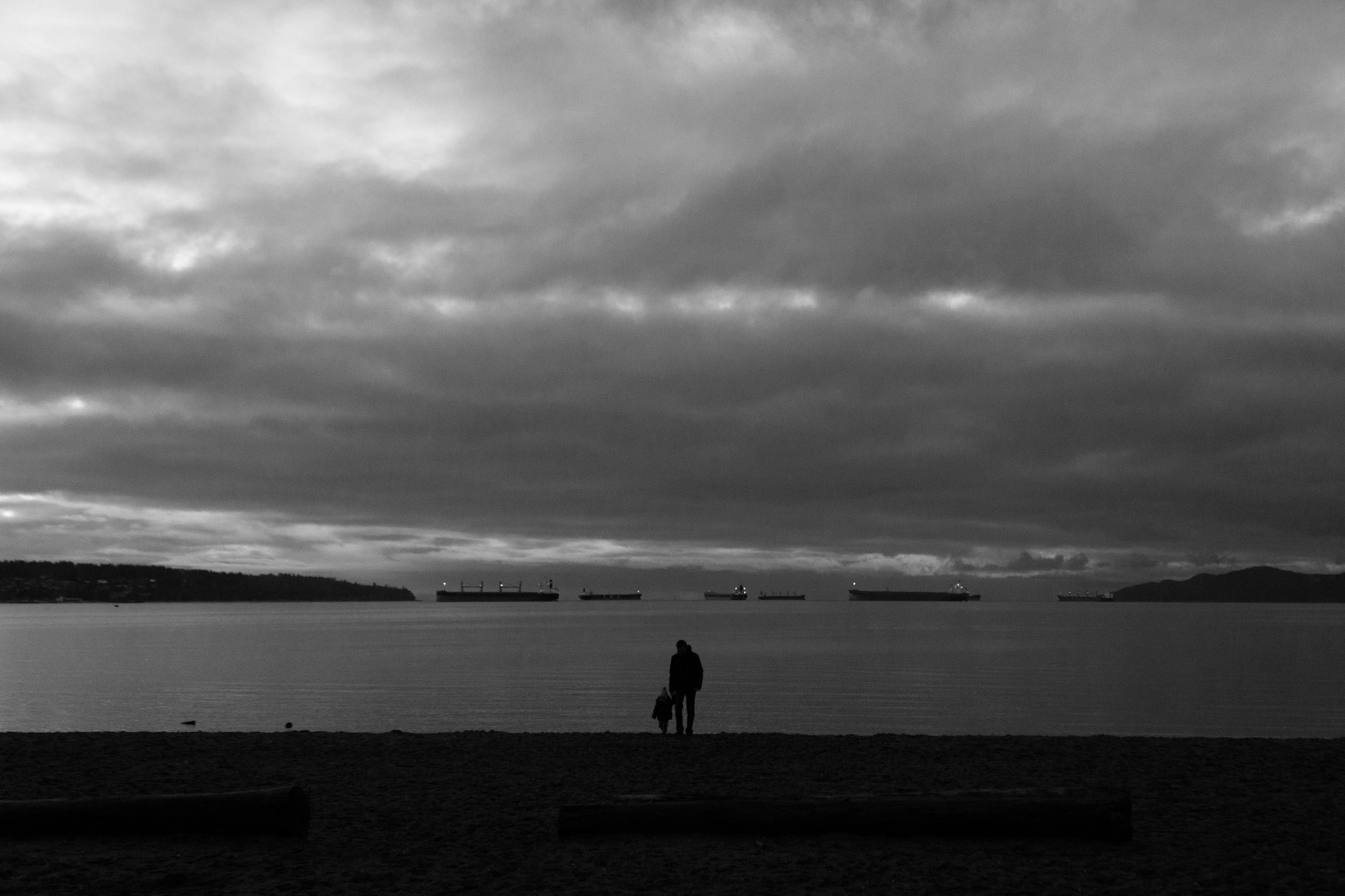 Sony Alpha NEX-6 + Sony E PZ 18-105mm F4 G OSS sample photo. English bay, father and daughter photography