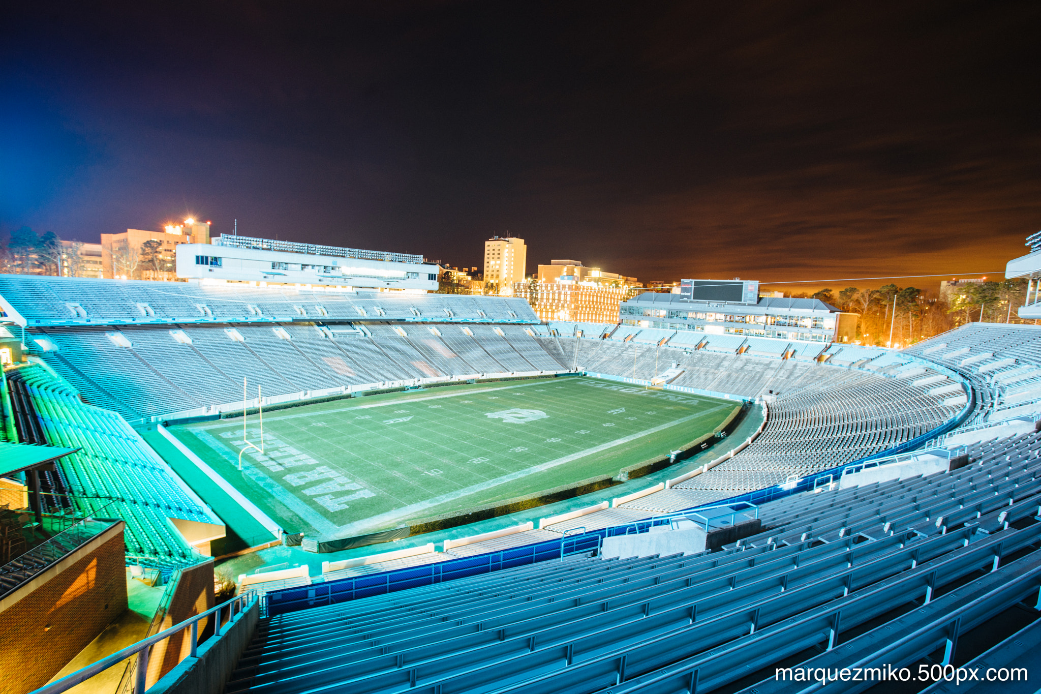 Sony a7 II + Canon EF 17-40mm F4L USM sample photo. Kenan_stadium_night.jpg photography