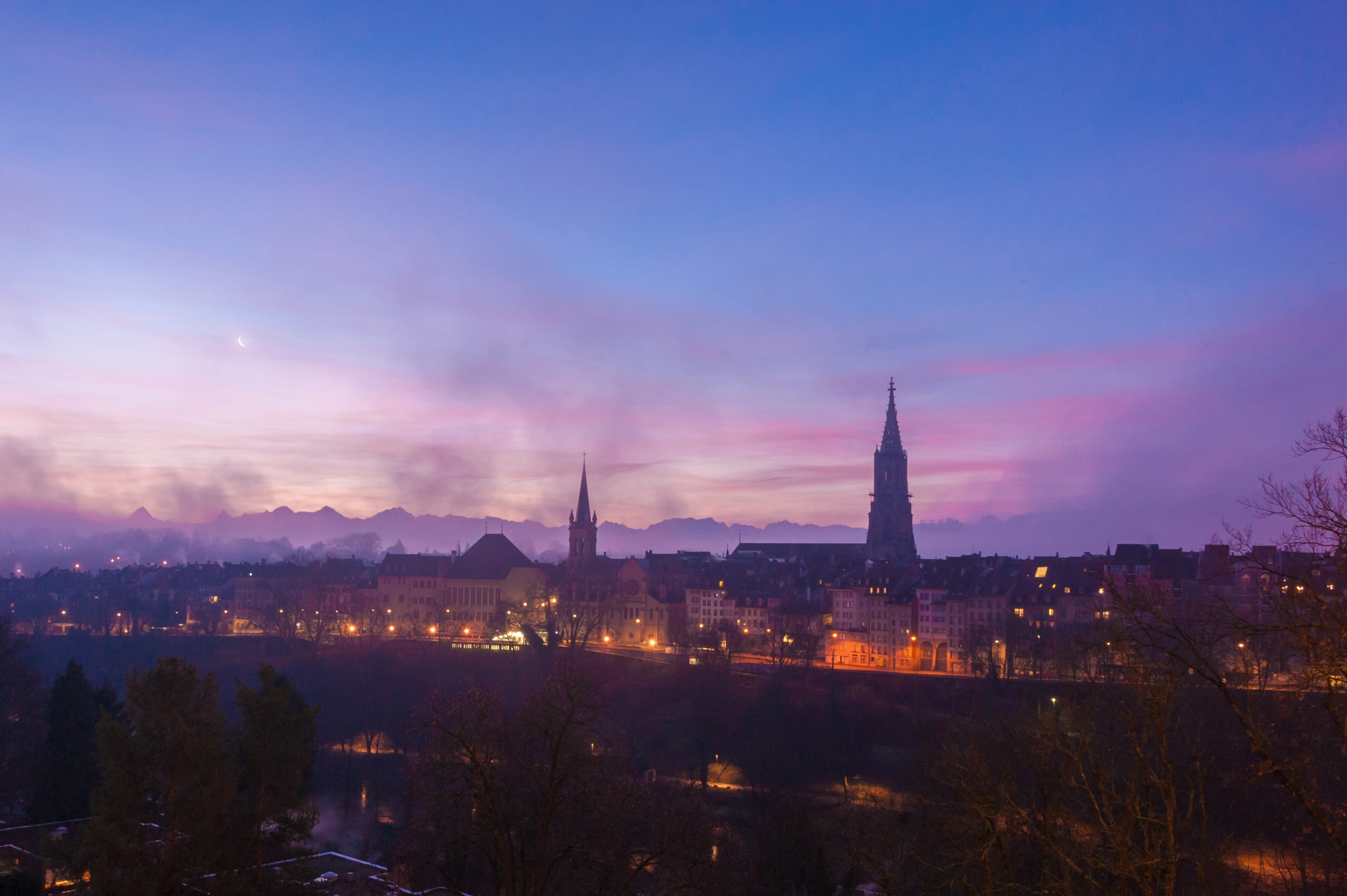 Nikon D3 sample photo. Sunrise over bern photography
