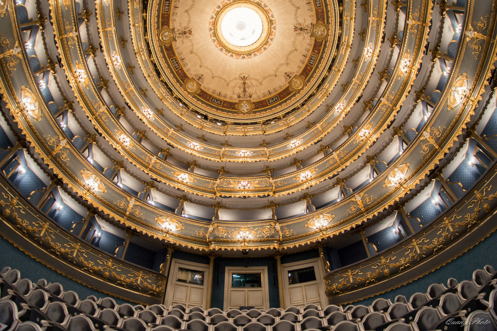 Nikon D800 + Samyang 8mm F3.5 Aspherical IF MC Fisheye sample photo. Prague theater  photography