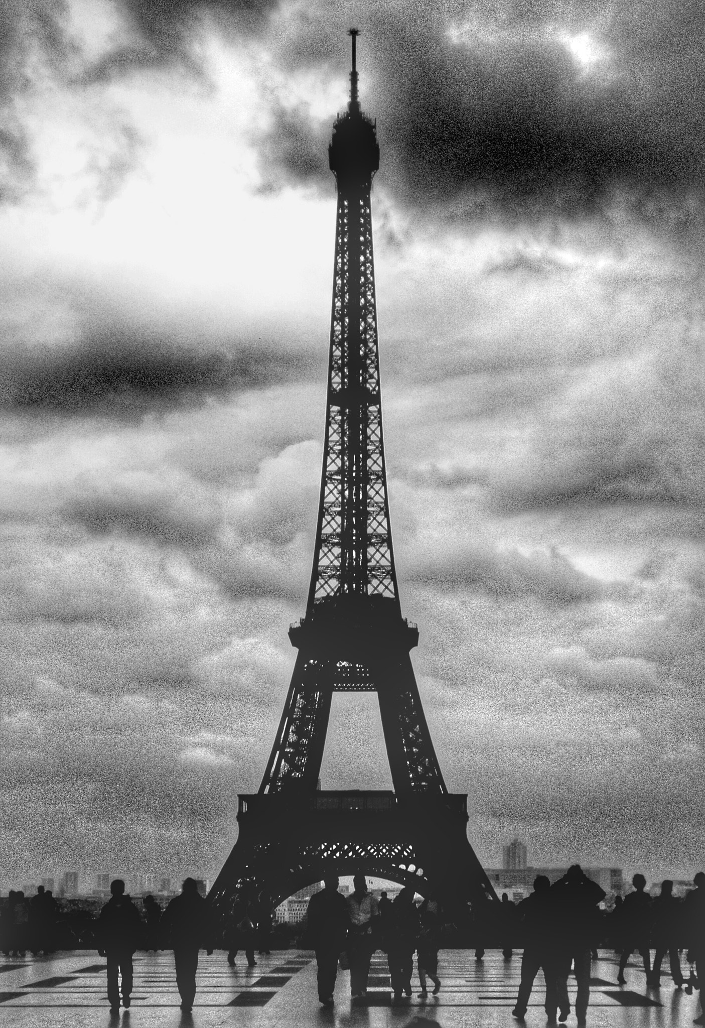 Sony DSC-W380 sample photo. Eiffel tower in black photography