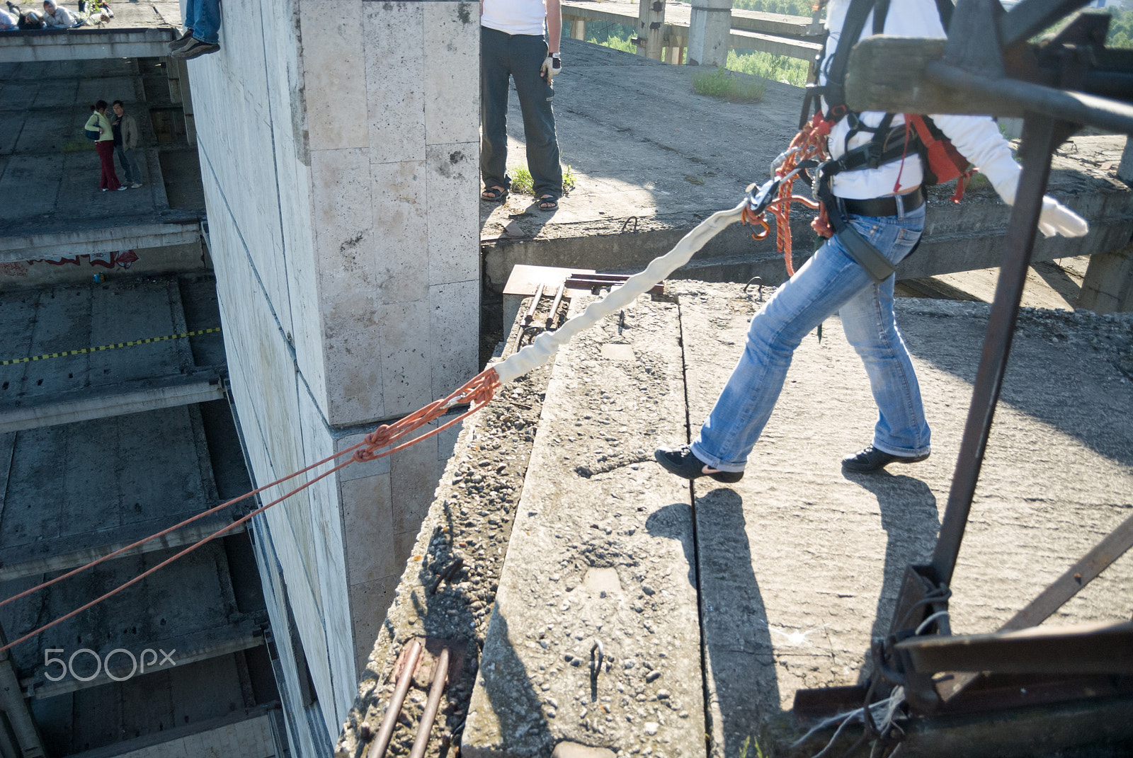 Nikon D200 sample photo. Extreme sports ropejumping photography