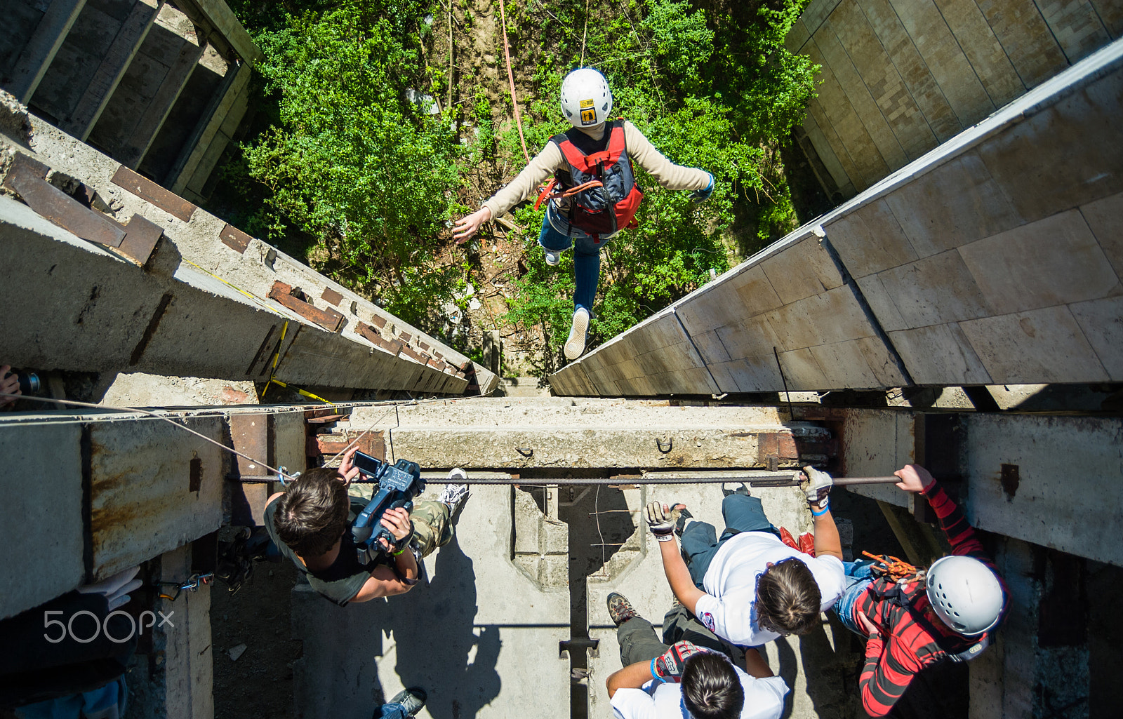 Nikon D200 sample photo. Extreme sports ropejumping photography