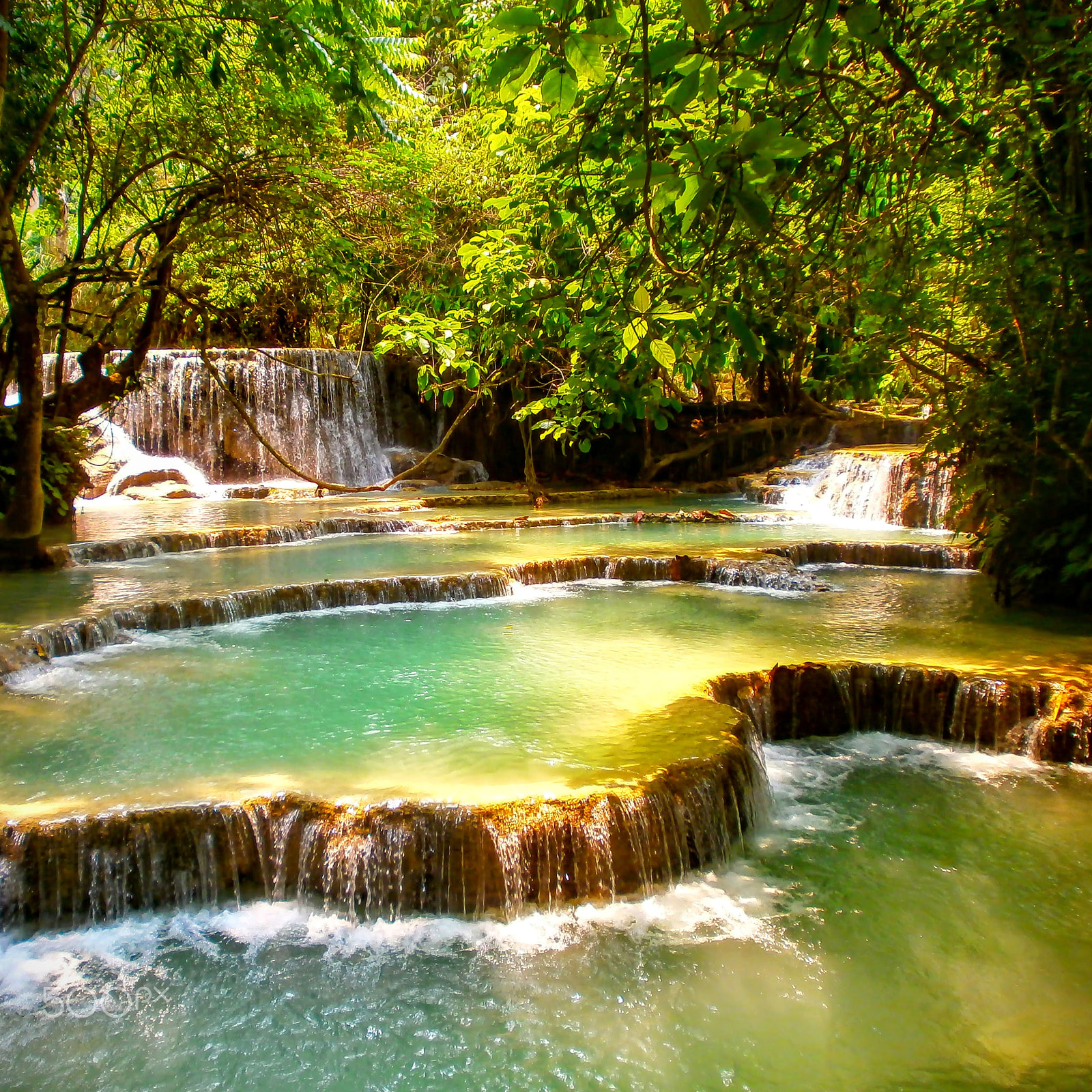 Olympus VG150,D735 sample photo. Kuangsi waterfall photography