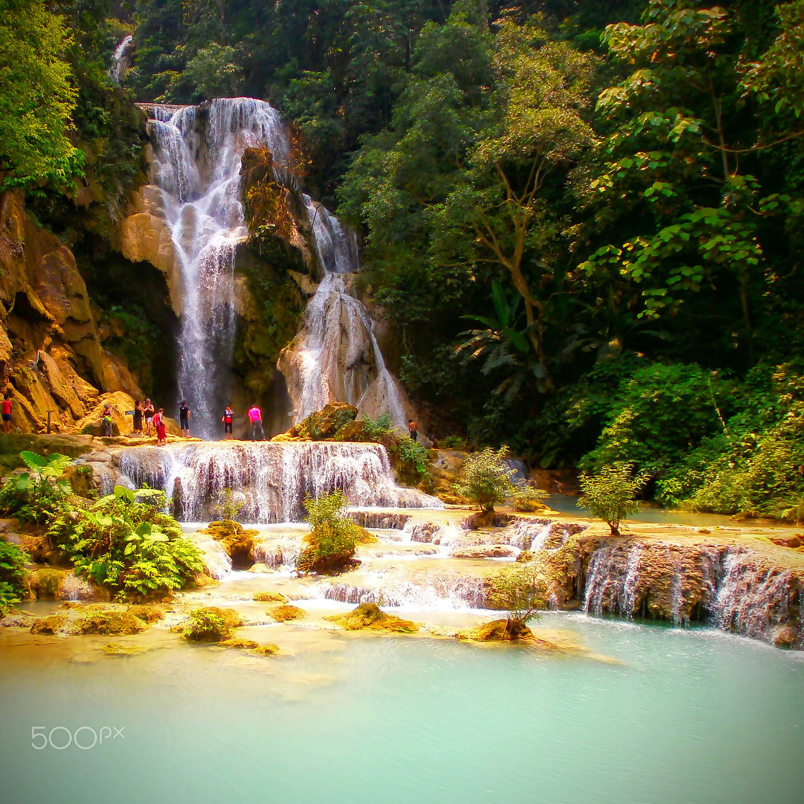 Olympus VG150,D735 sample photo. Kuangsi waterfall photography