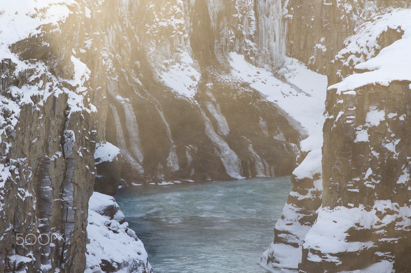 Canon EOS 600D (Rebel EOS T3i / EOS Kiss X5) + Canon EF 200mm F2.8L II USM sample photo. Icelandic river in canyon photography