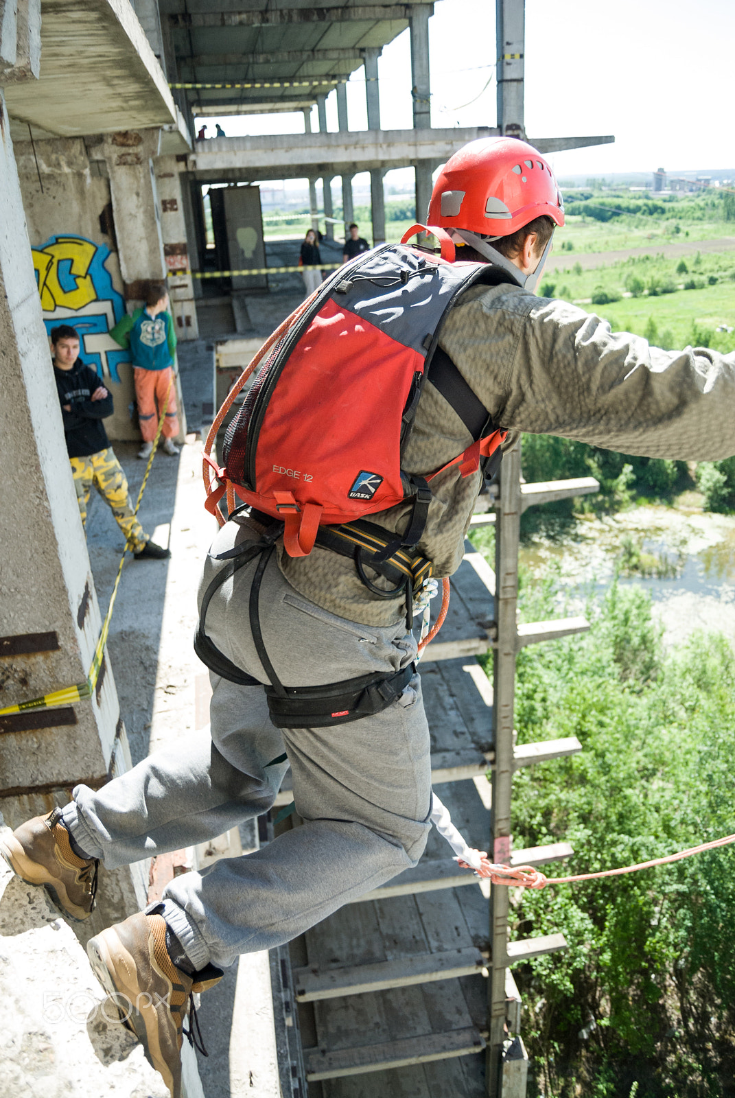 Nikon D200 sample photo. Extreme sports ropejumping photography