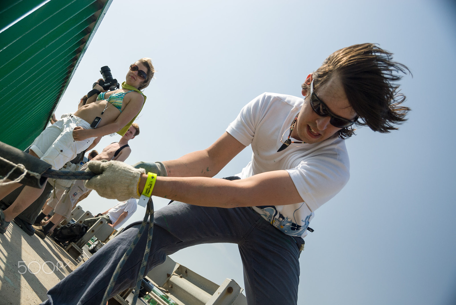 Nikon D200 sample photo. Extreme ropejumping photography
