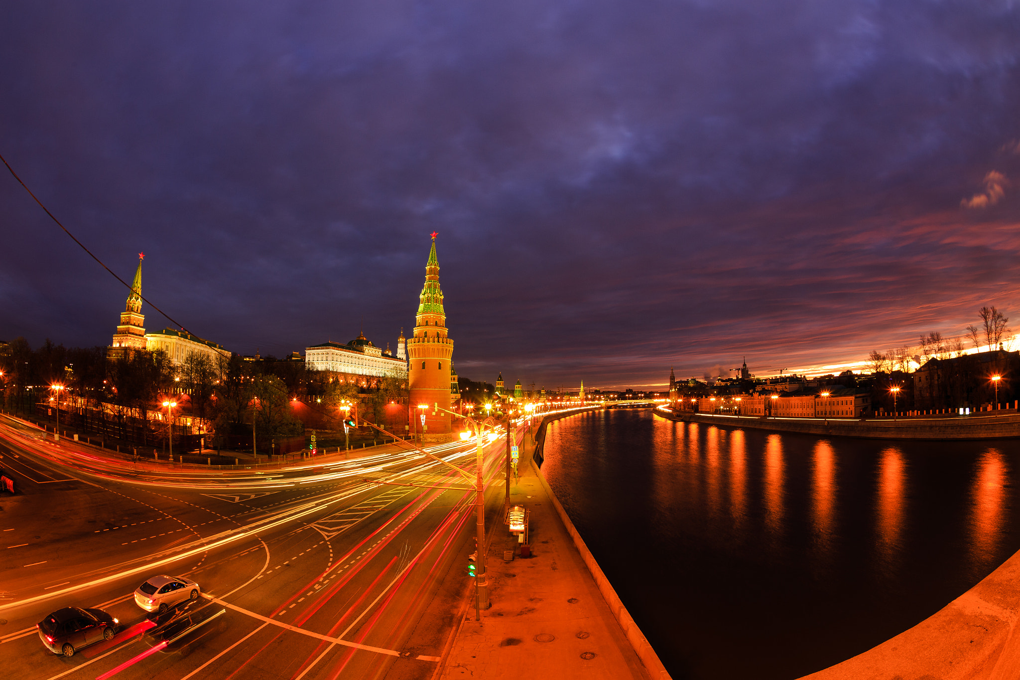 Canon EOS 6D + Canon EF 15mm F2.8 Fisheye sample photo. Sunrise of moscow photography