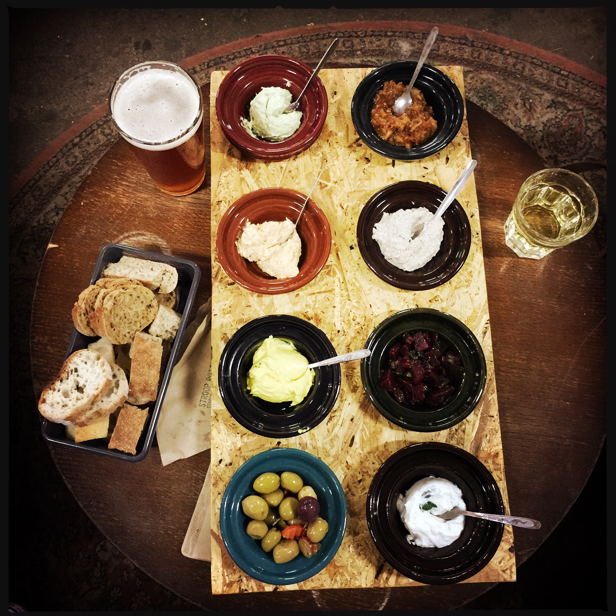 Hipstamatic 303 sample photo. Mezze platter at the fenix food factory in rotterdam. photography