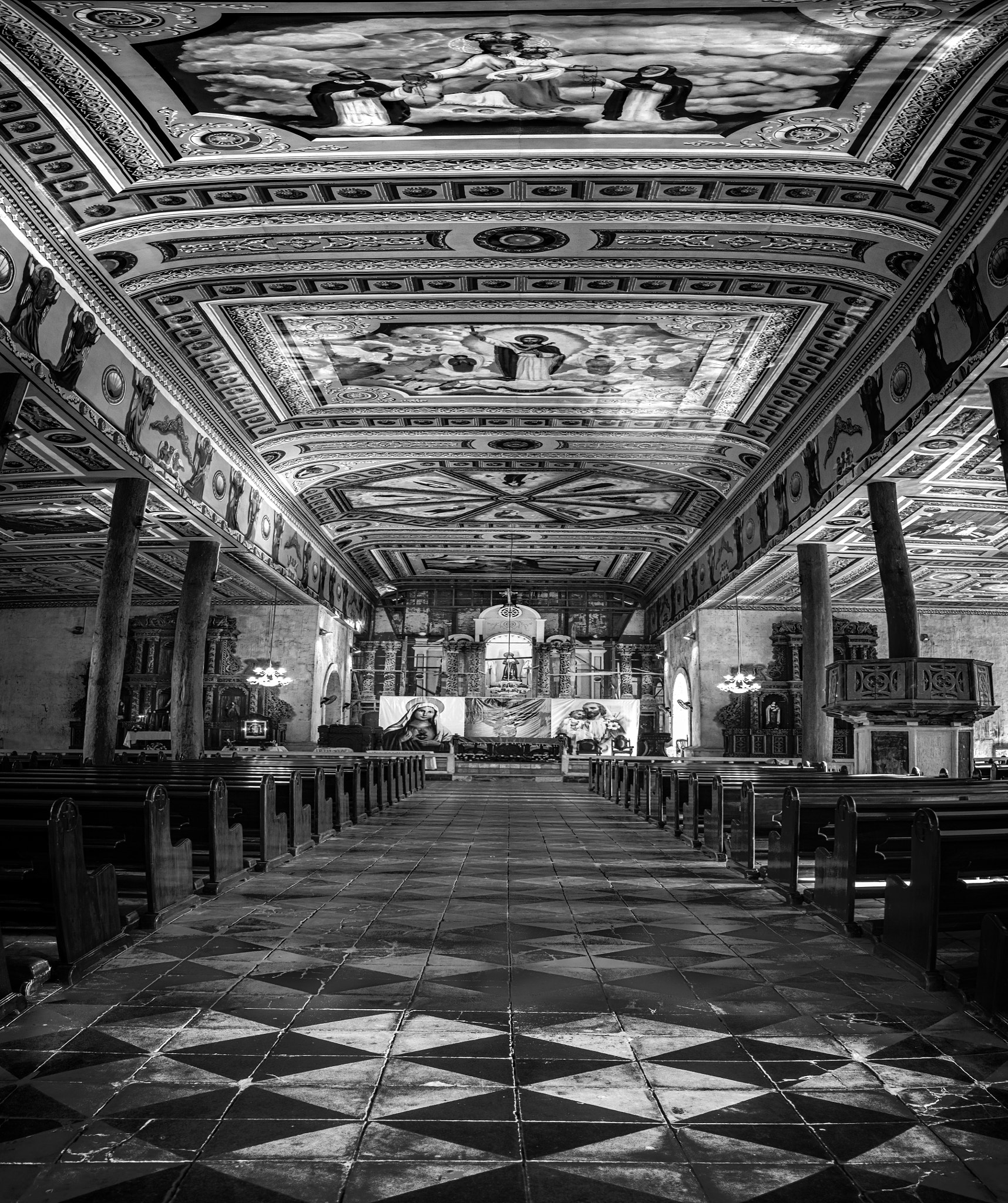 Nikon Df sample photo. Sta monica church vertorama photography