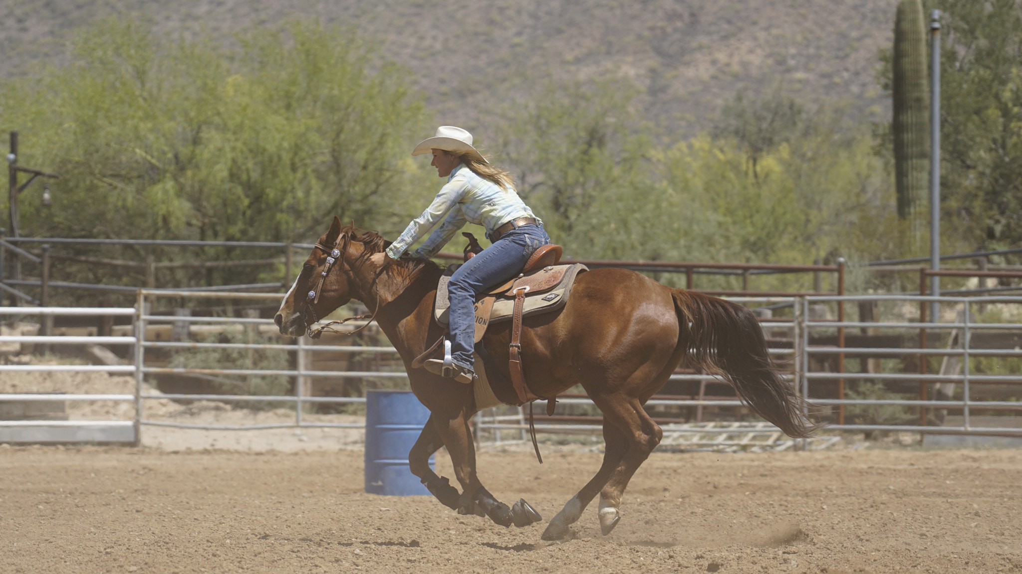 Sony a6000 + Sony FE 70-200mm F4 G OSS sample photo. Barrel racing photography