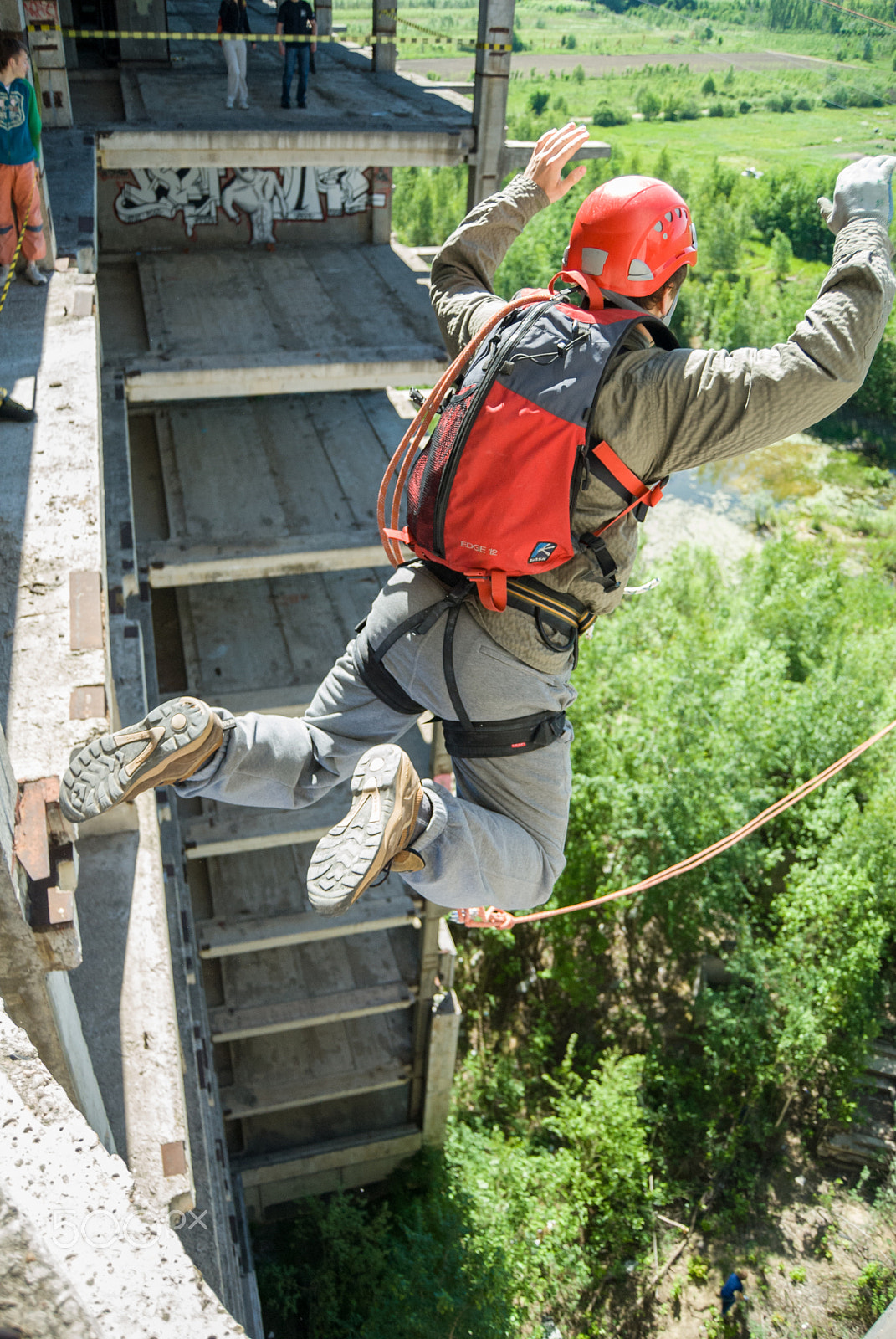 Nikon D200 sample photo. Extreme sports ropejumping photography