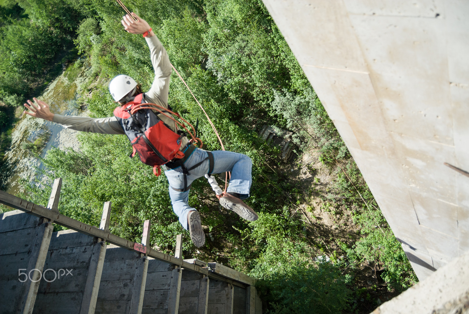 Nikon D200 sample photo. Extreme sports ropejumping photography