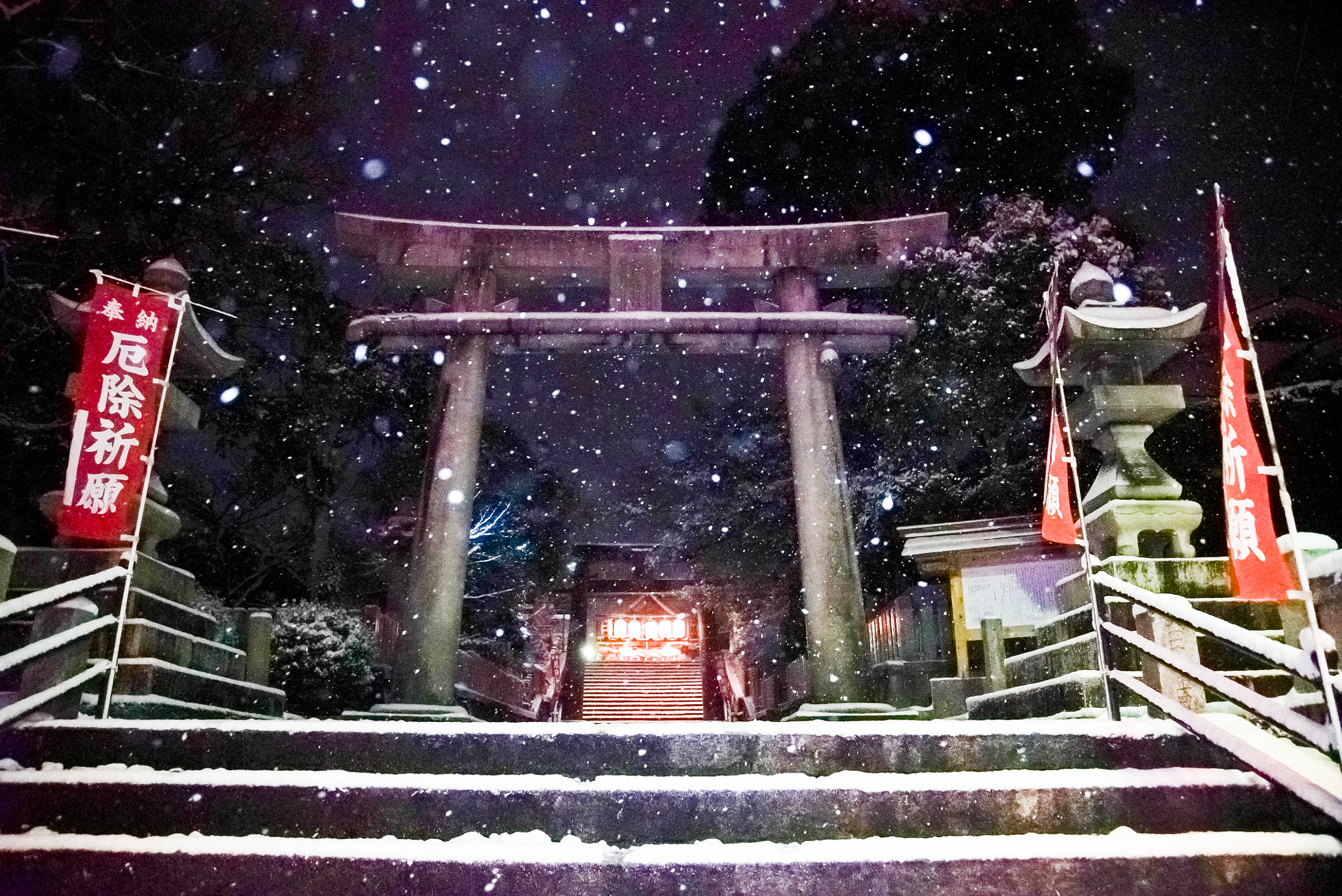 Sony a7S + 24-105mm F4 sample photo. Shrine of the night photography