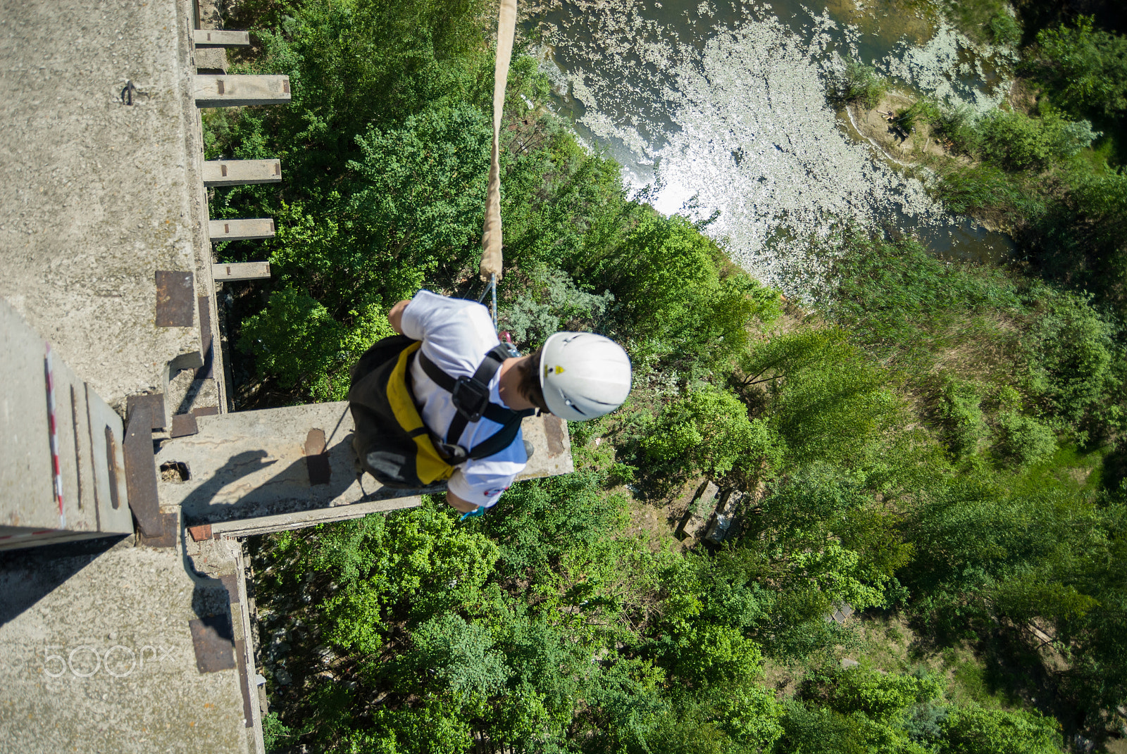 Nikon D200 sample photo. Extreme sports ropejumping photography