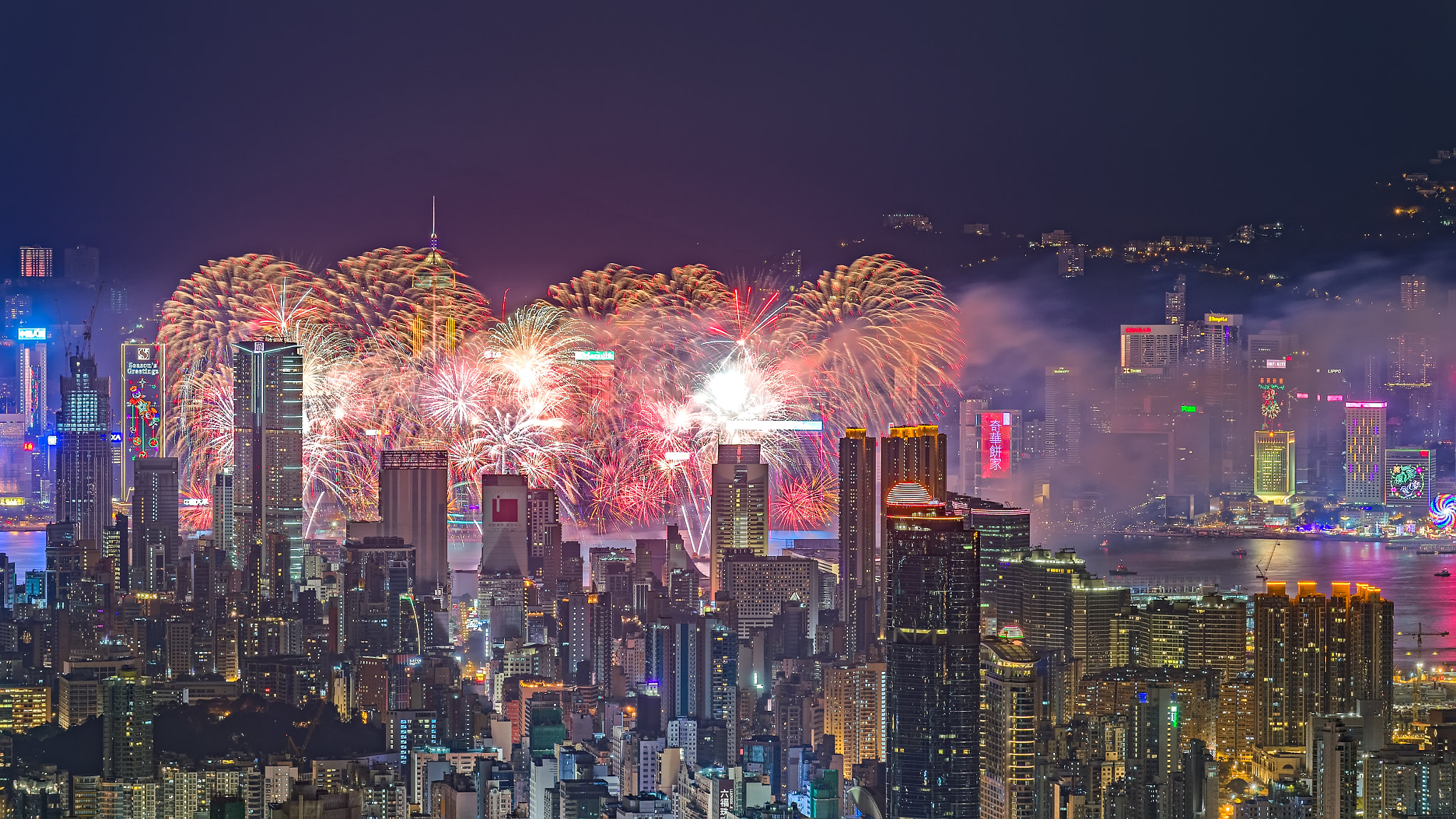 Nikon D4S sample photo. 2016 year of monkey firework, hong kong photography