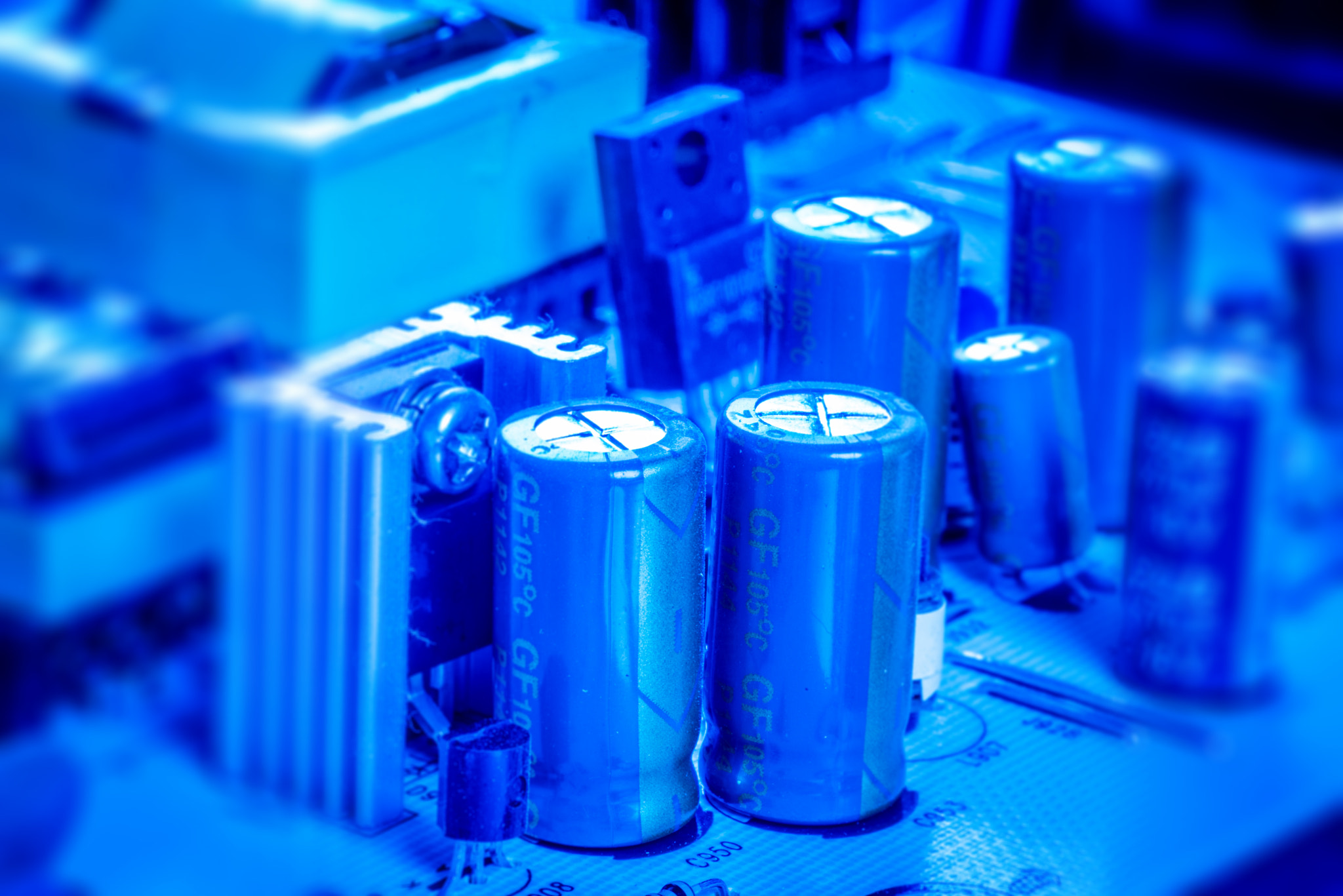 Minolta AF 100mm F2.8 Macro [New] sample photo. Capacitors om a microcircuit board photography