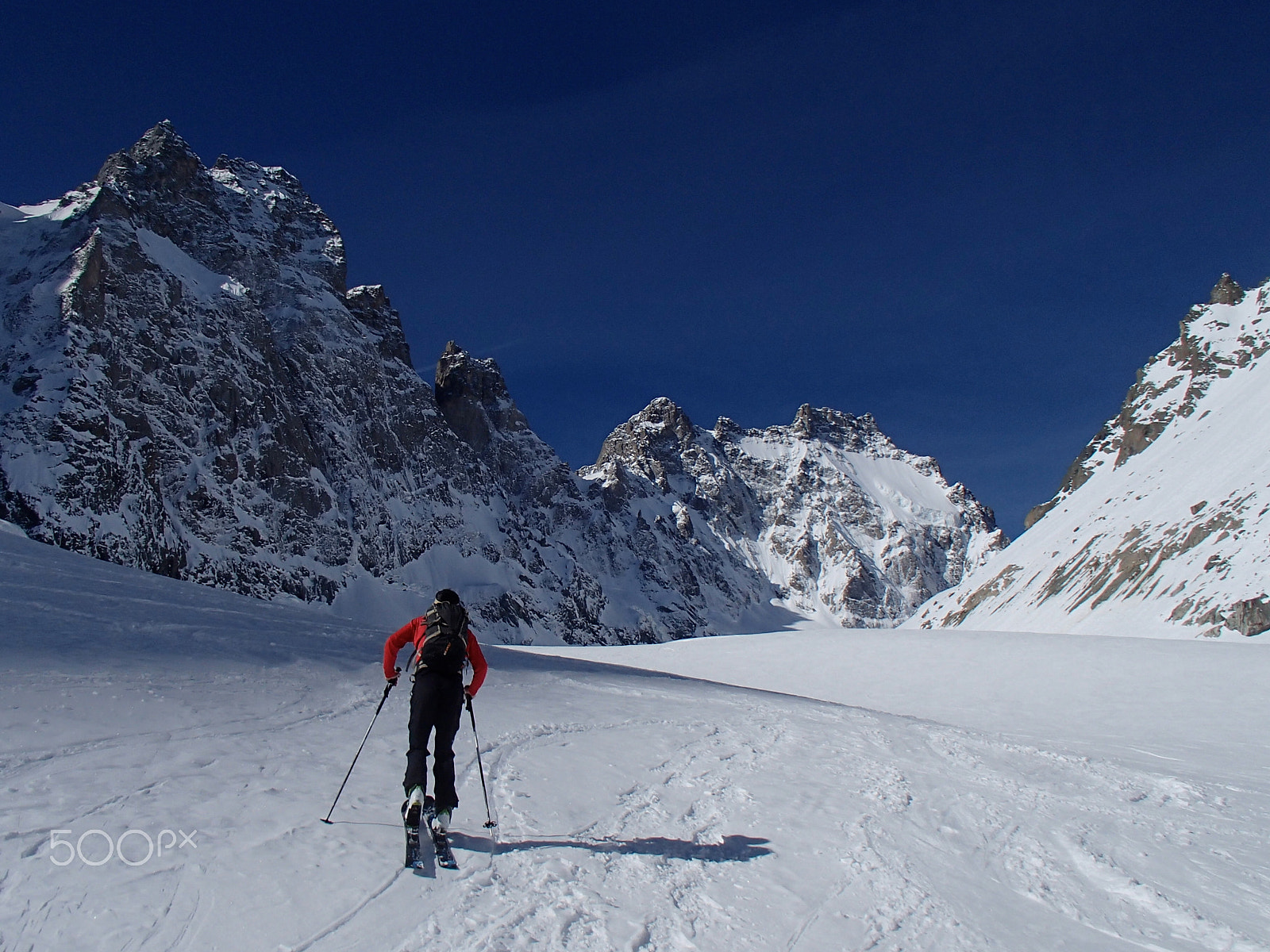 Olympus TG-820 sample photo. Ski touring photography