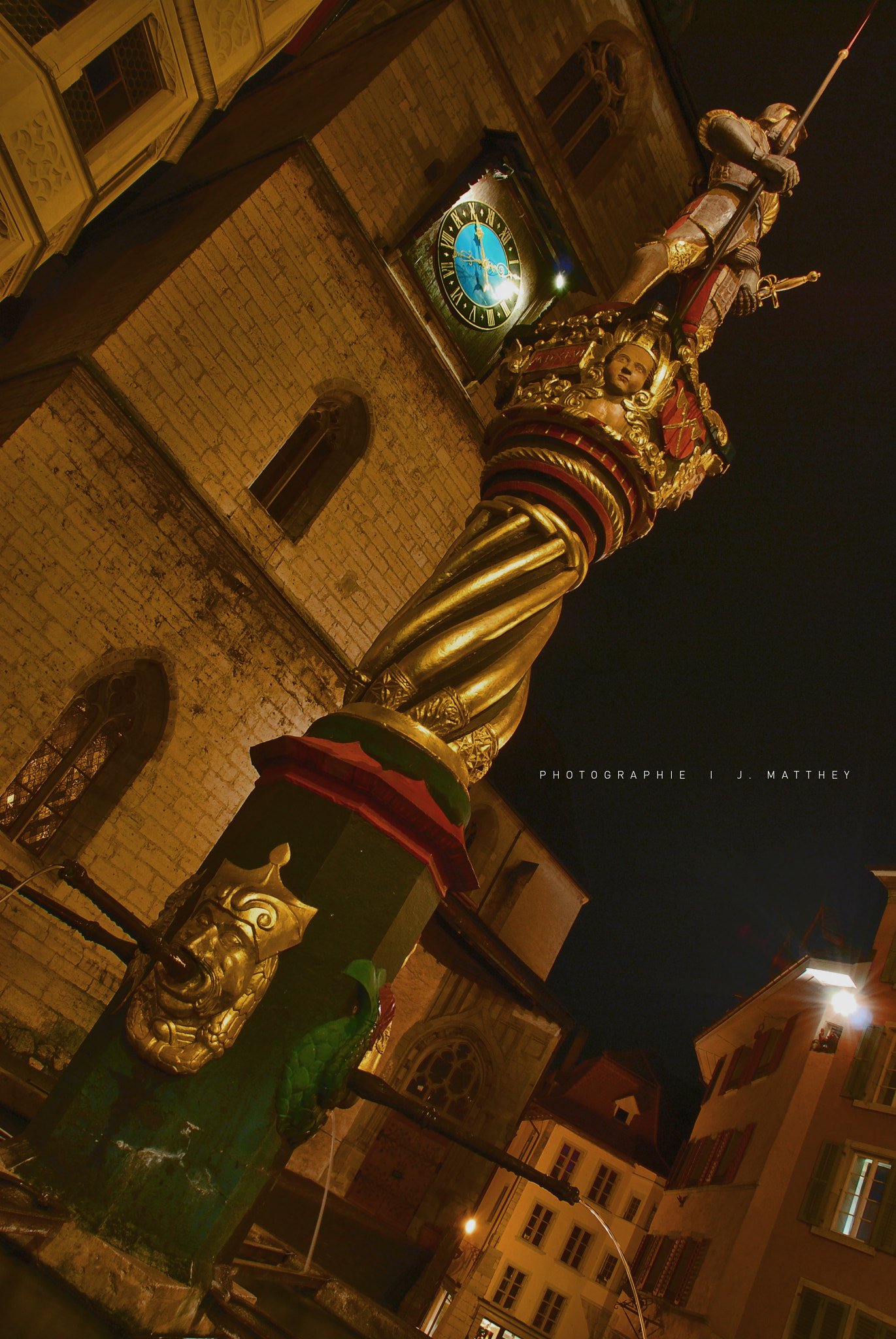 Nikon D60 sample photo. Fontaine place du ring bienne photography