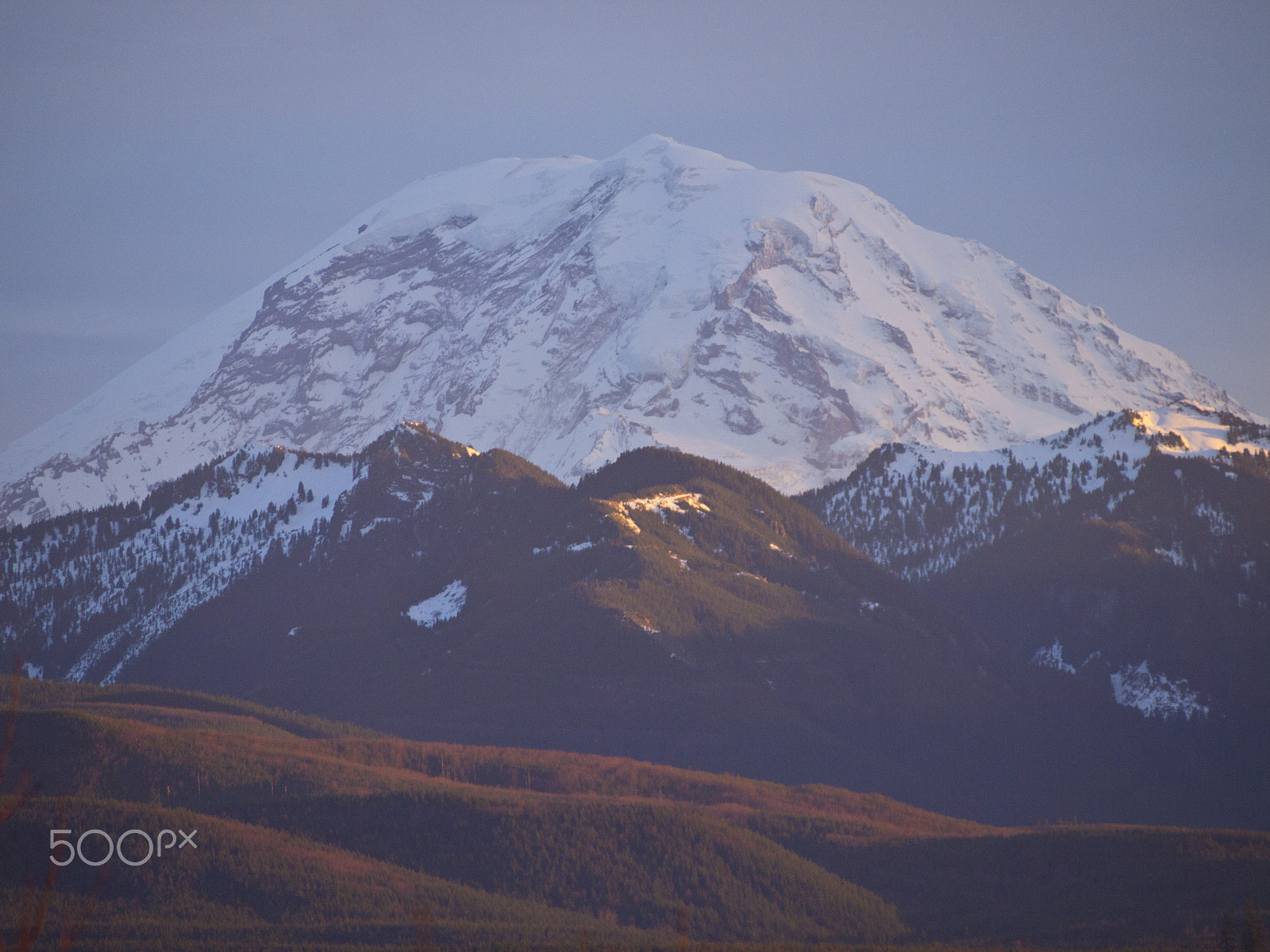 Olympus PEN E-P1 sample photo. Mt rainier at sunset photography