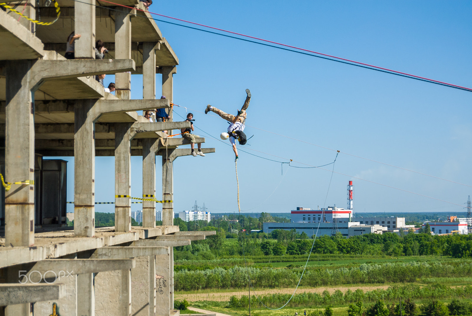 Nikon D200 sample photo. Extreme sports ropejumping photography
