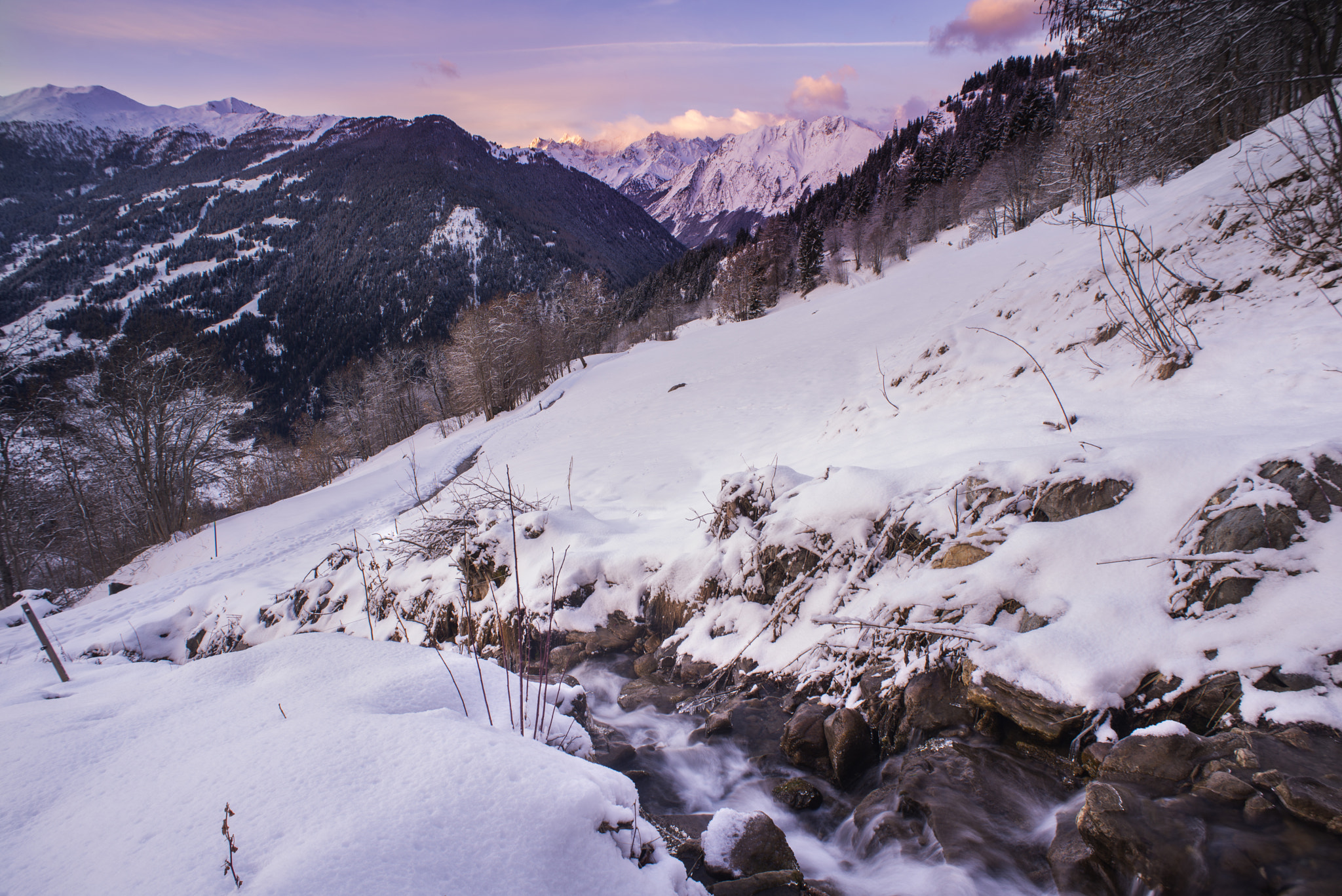 AF Nikkor 20mm f/2.8 sample photo. Alpine meadow winter photography
