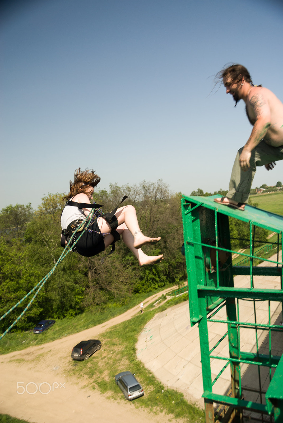 Nikon D200 + AF-S DX Zoom-Nikkor 18-55mm f/3.5-5.6G ED sample photo. Extreme ropejumping event photography