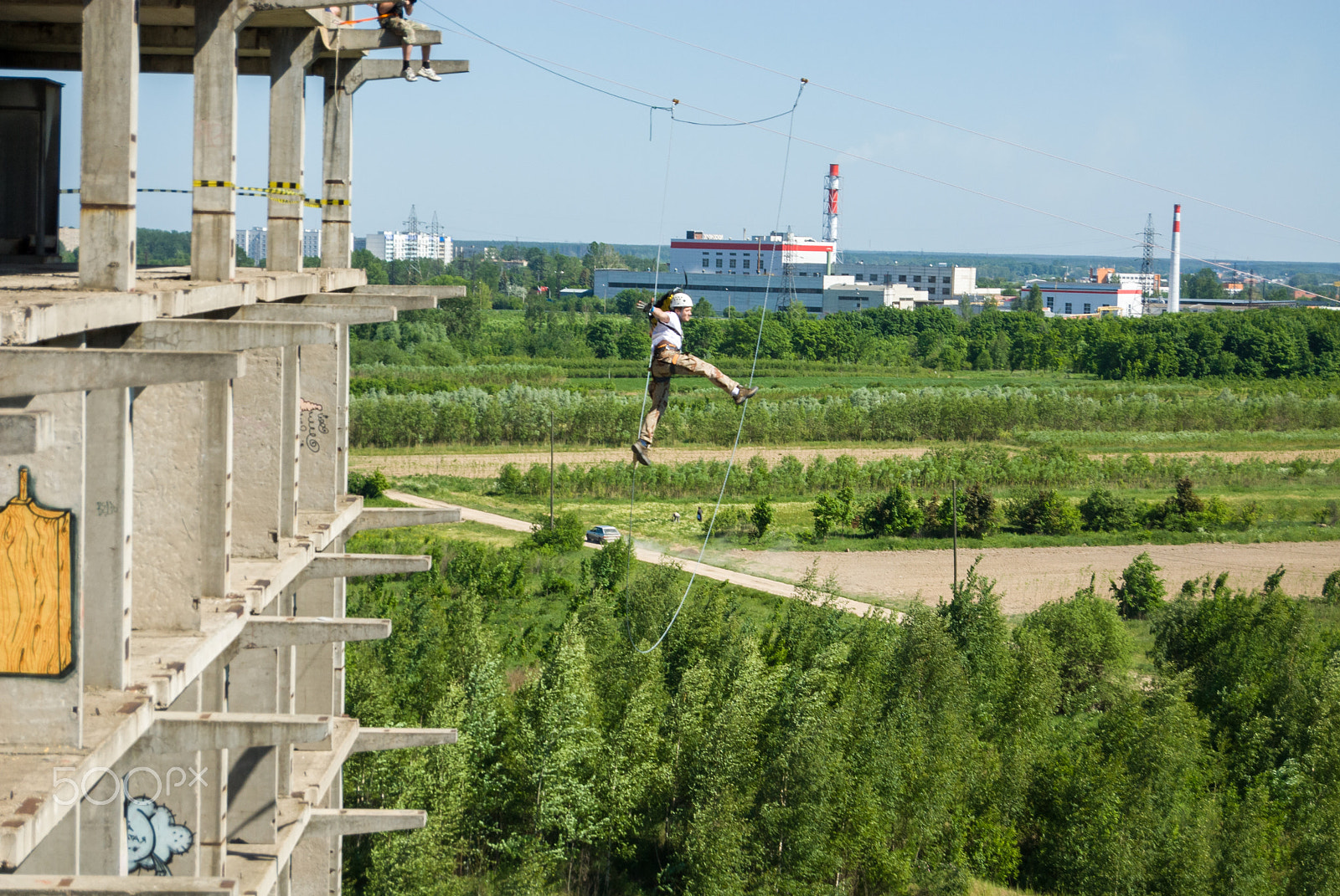 Nikon D200 + AF-S DX Zoom-Nikkor 18-55mm f/3.5-5.6G ED sample photo. Extreme sports ropejumping photography