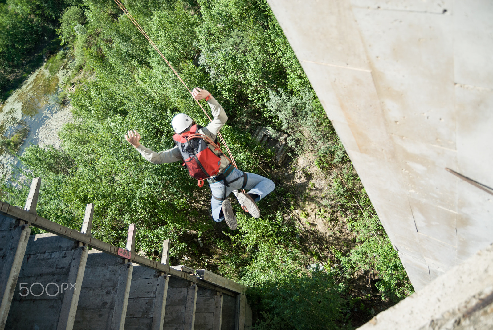 Nikon D200 sample photo. Extreme sports ropejumping photography