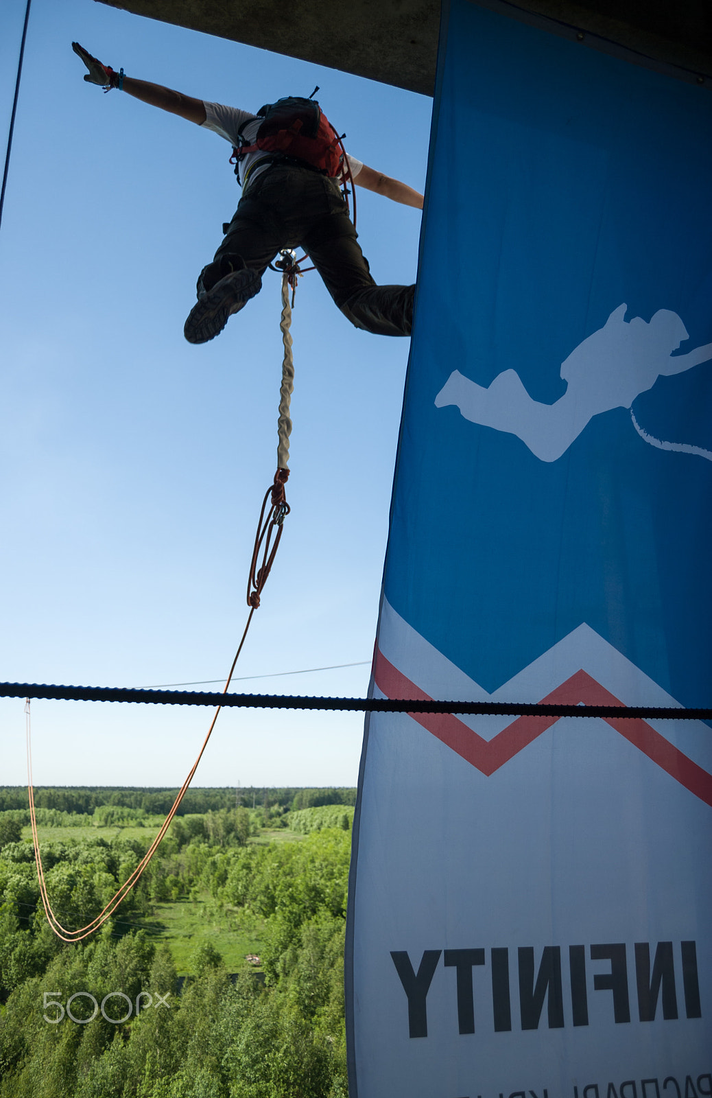 Nikon D200 sample photo. Extreme sports ropejumping photography