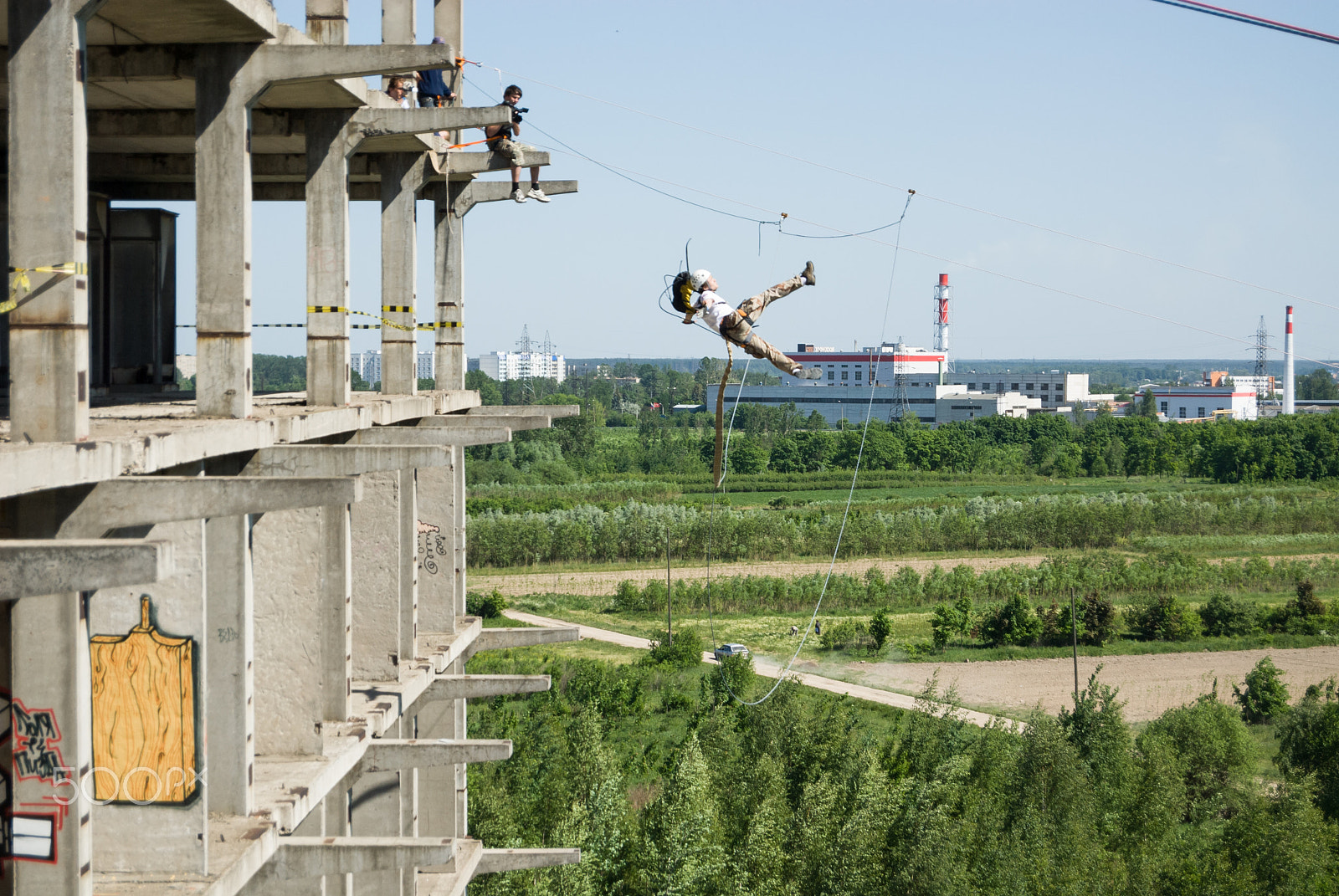 Nikon D200 sample photo. Extreme sports ropejumping photography