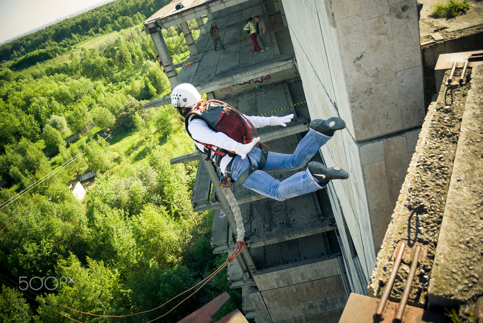 Nikon D200 sample photo. Extreme sports ropejumping photography