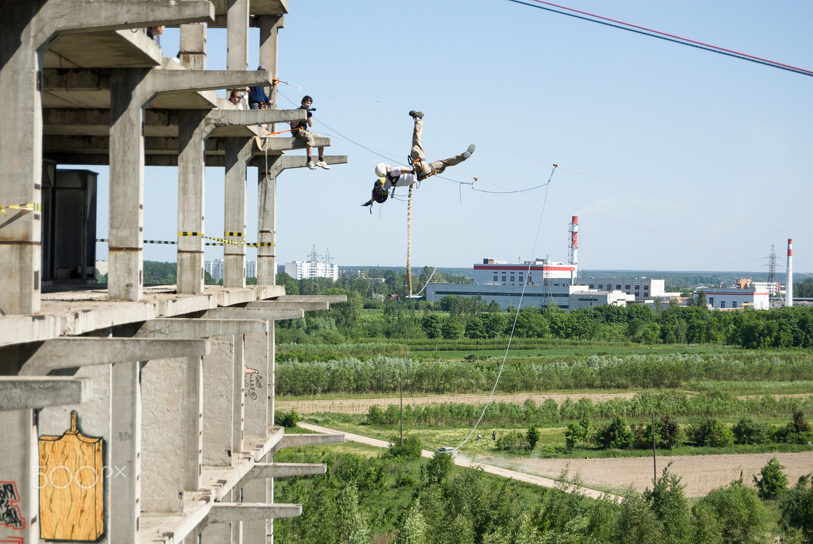 Nikon D200 sample photo. Extreme sports ropejumping photography