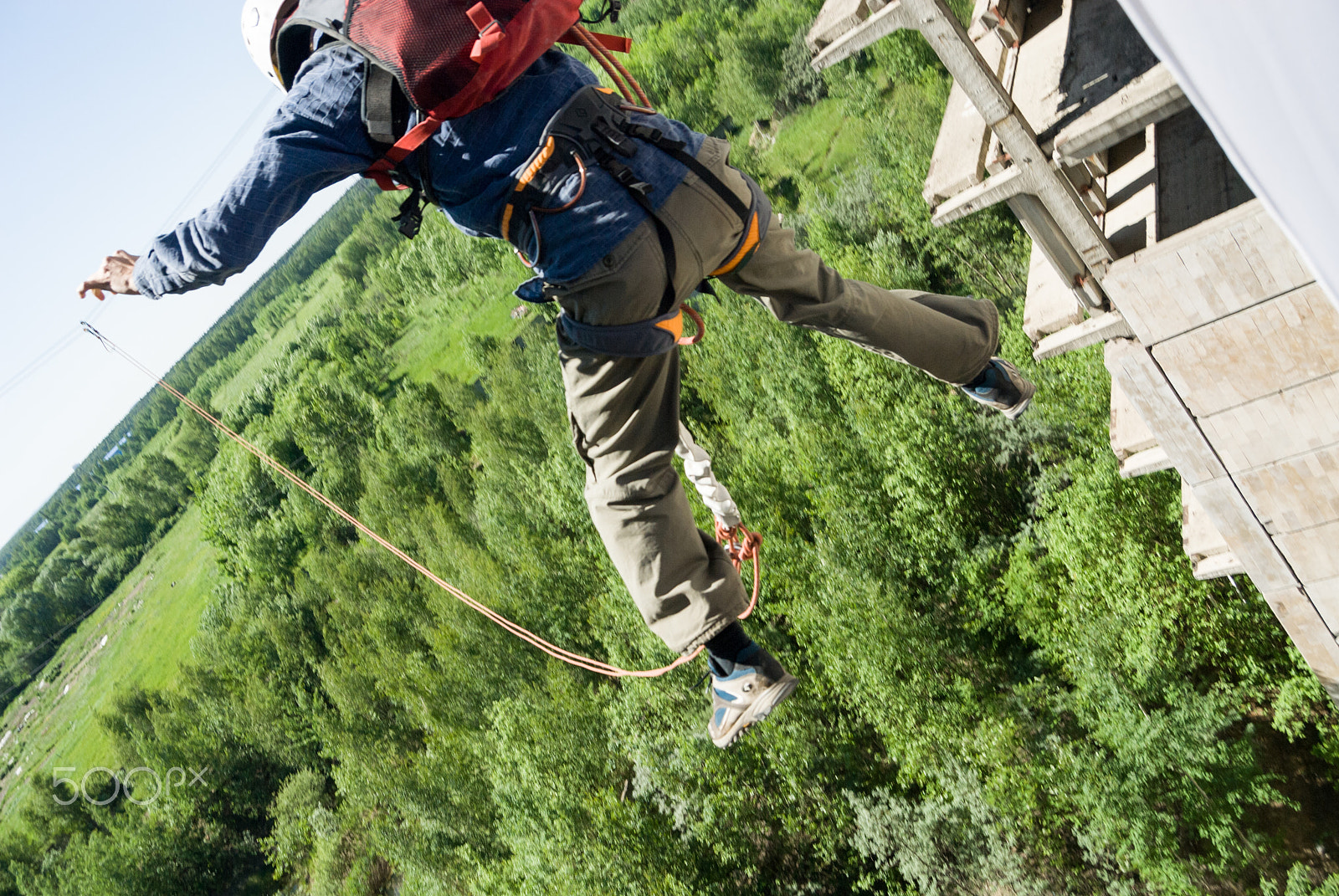 Nikon D200 sample photo. Extreme sports ropejumping photography