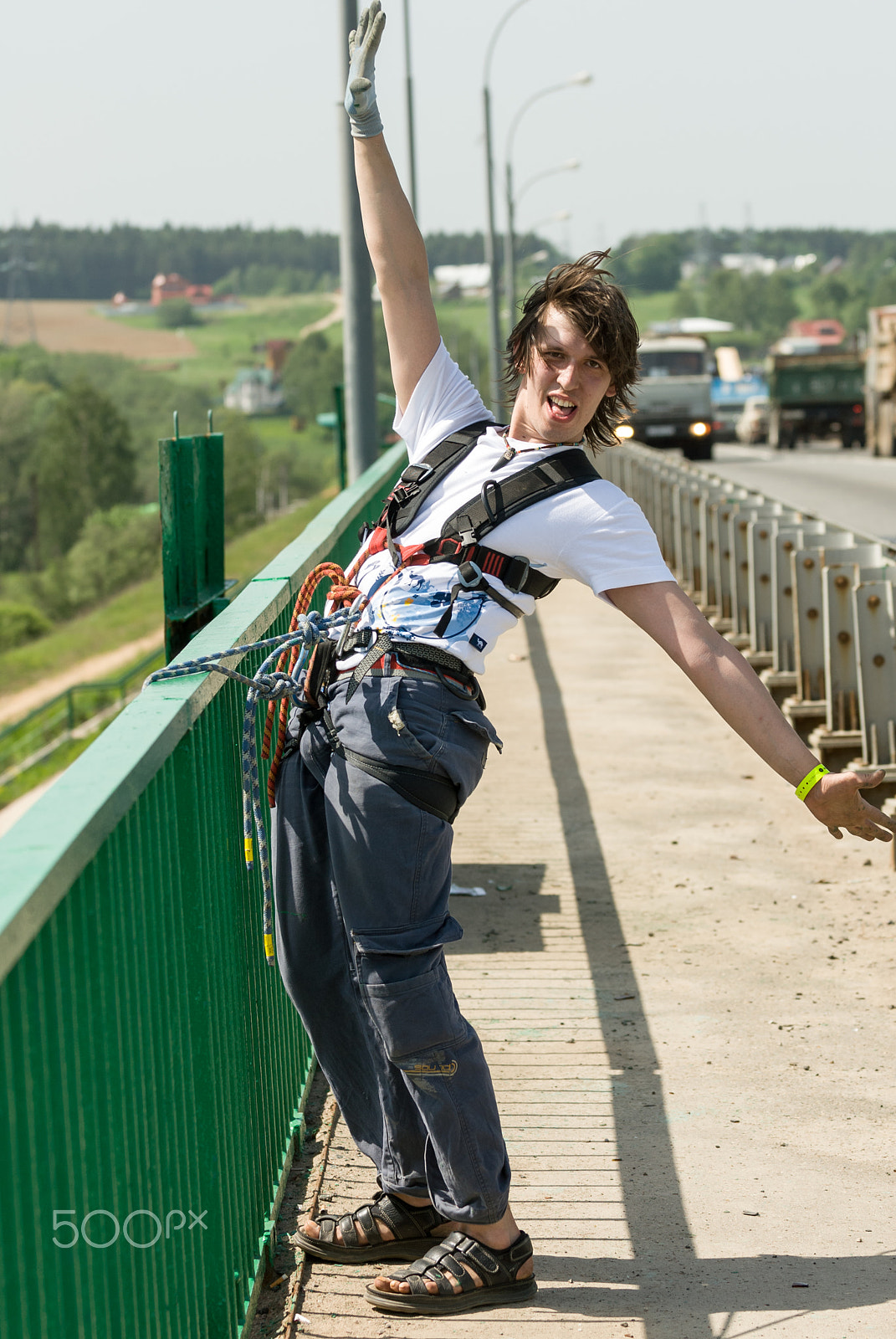 Nikon D200 sample photo. Extreme ropejumping scene photography