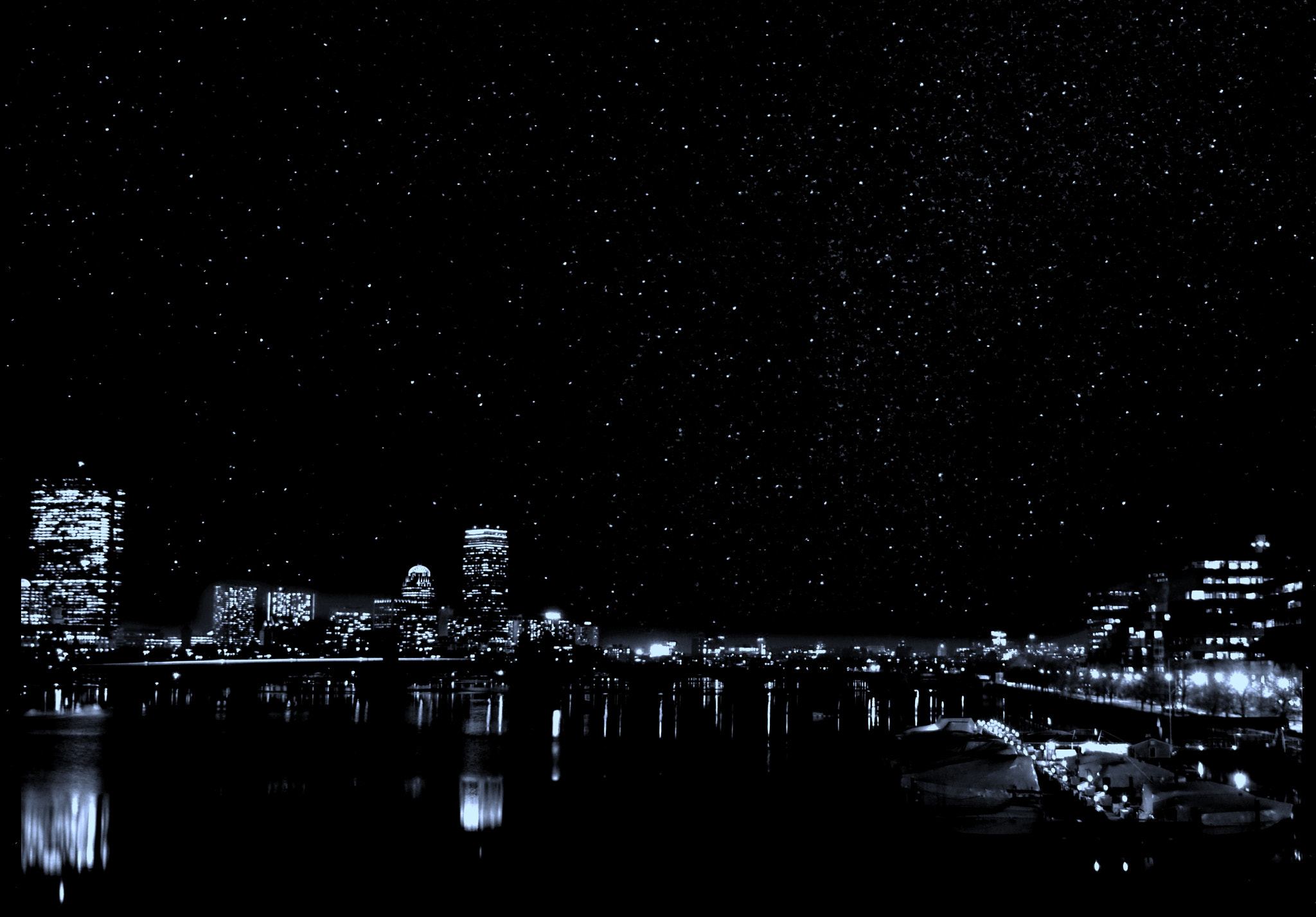 Nikon D60 sample photo. Starry starry nite @ downtown boston. photography