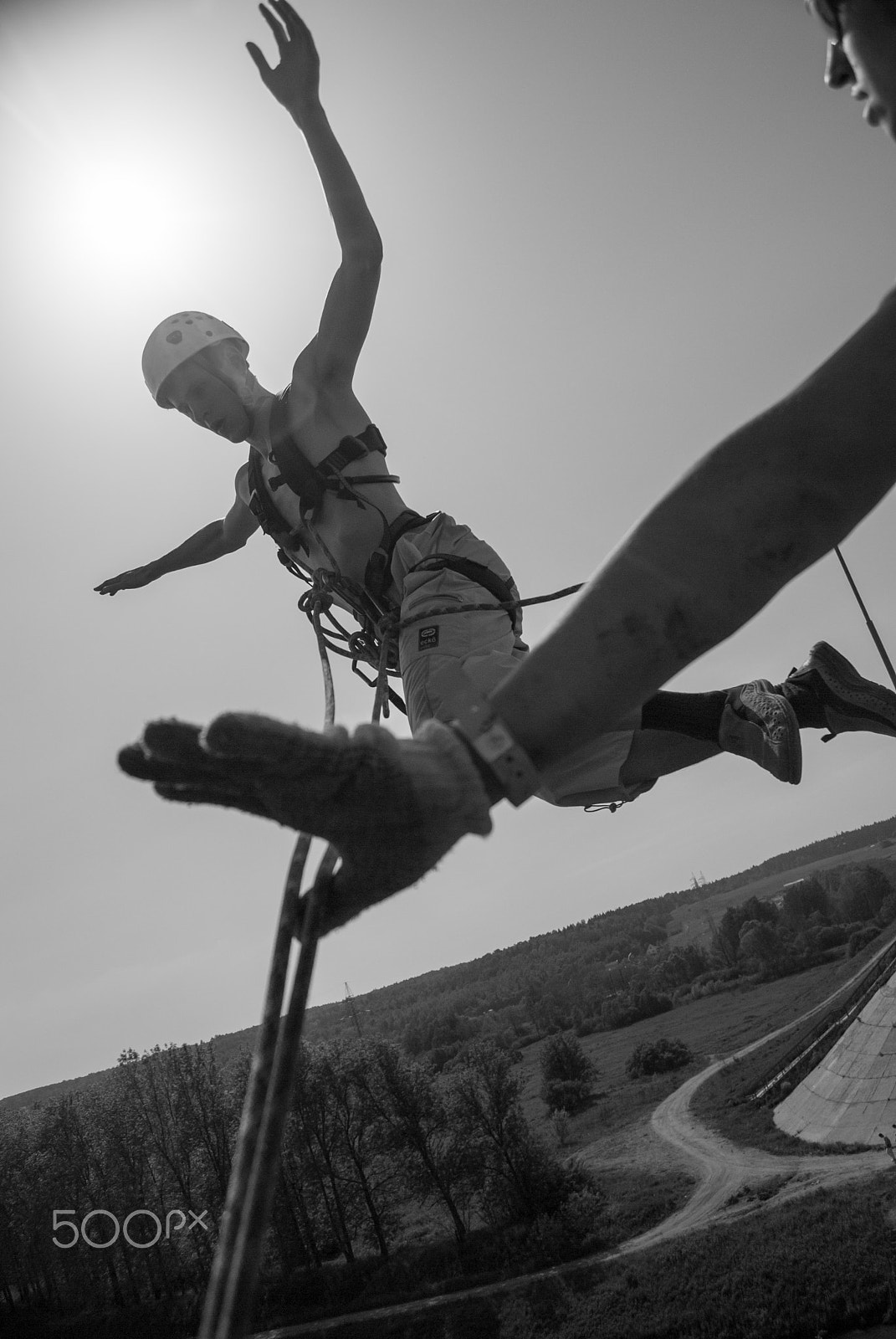 Nikon D200 sample photo. Extreme sports ropejumping photography