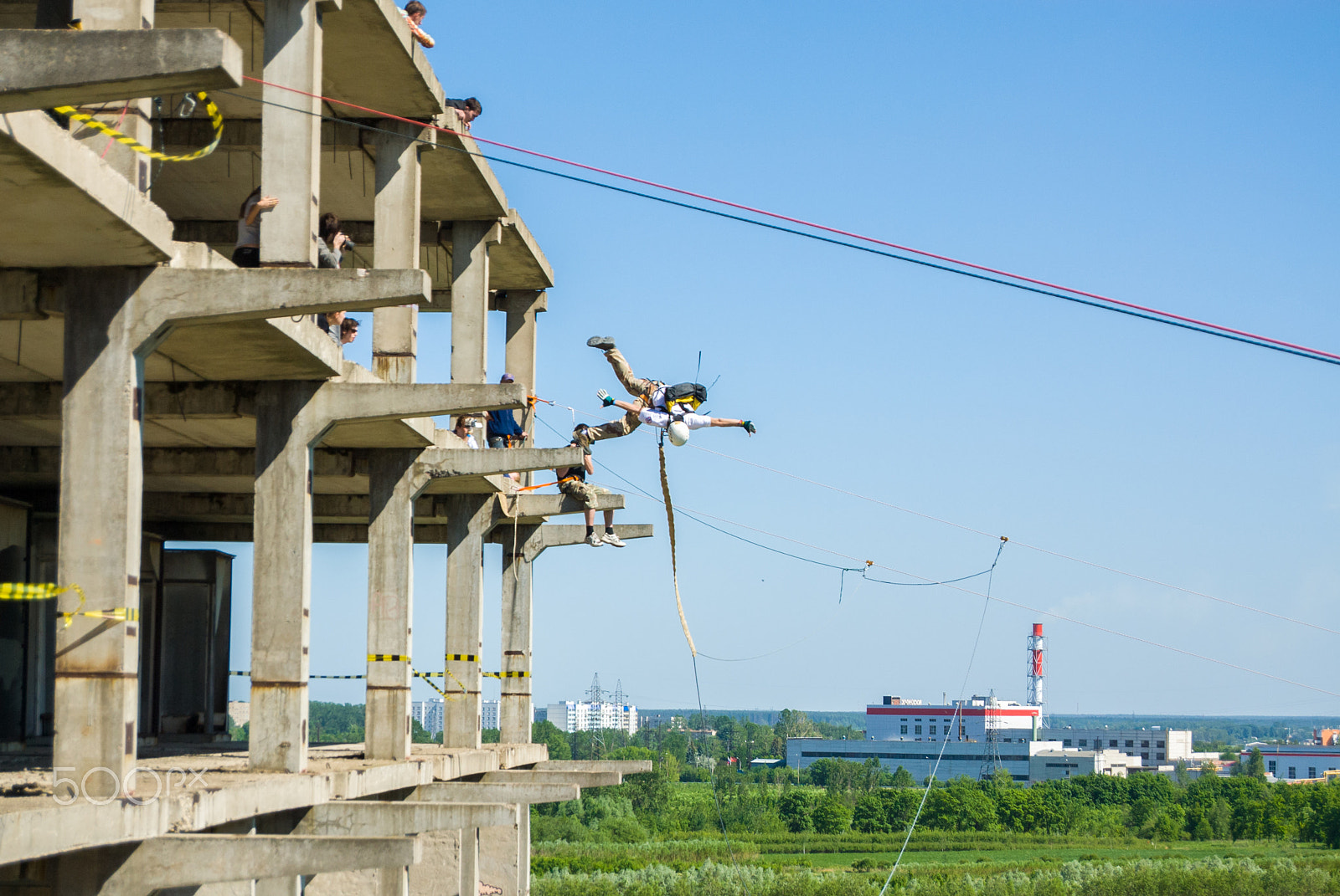 Nikon D200 sample photo. Extreme sports ropejumping photography