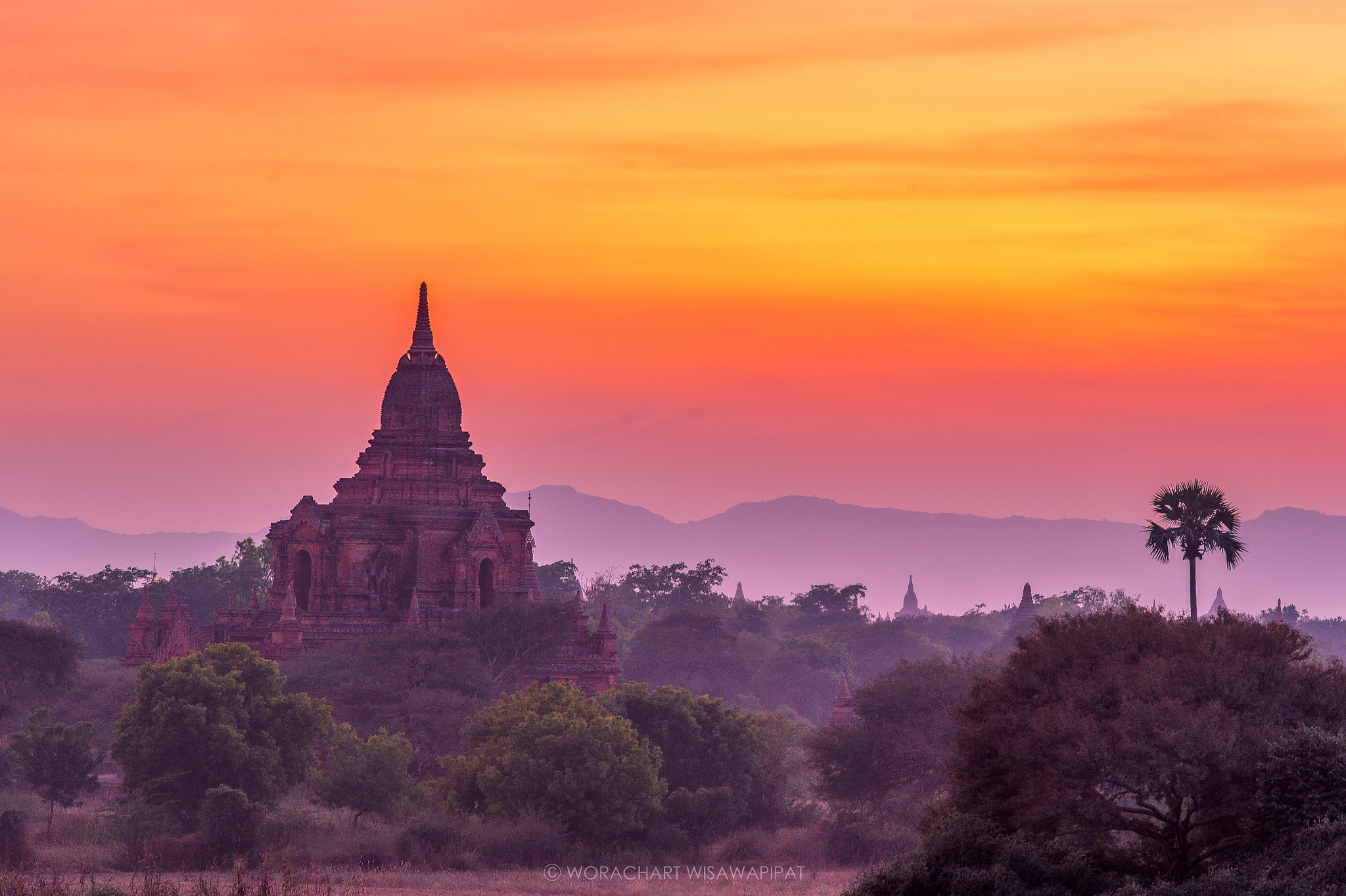 Nikon AF-S Nikkor 70-200mm F4G ED VR sample photo. Fire bagan, myanmar photography