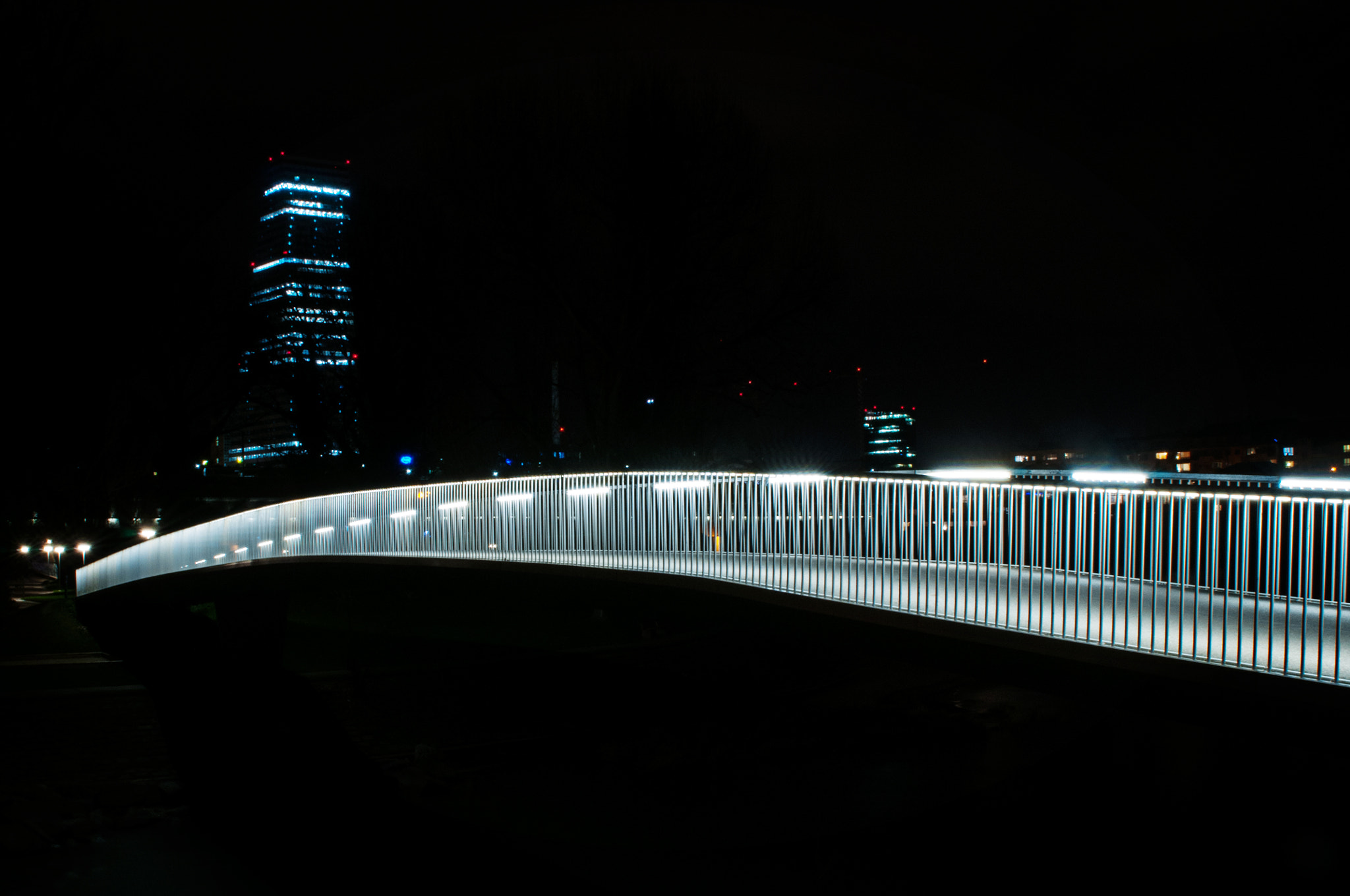 Nikon D300S + Sigma 24-70mm F2.8 EX DG Macro sample photo. Basel by night photography