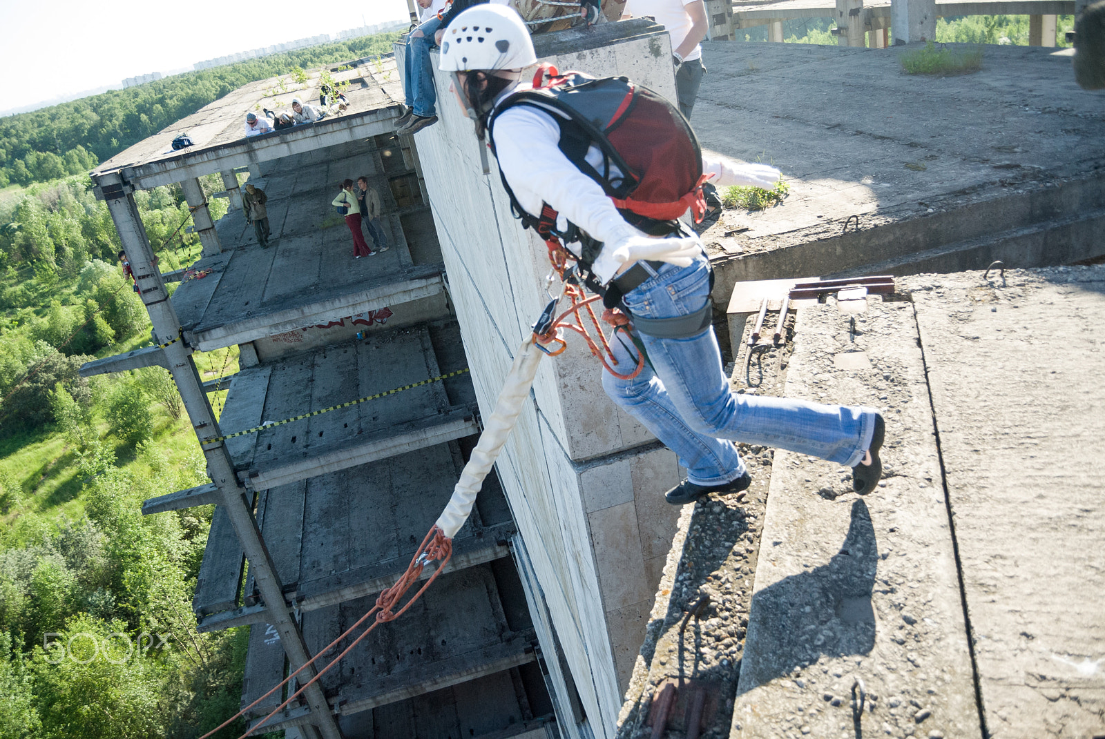 Nikon D200 sample photo. Extreme sports ropejumping photography