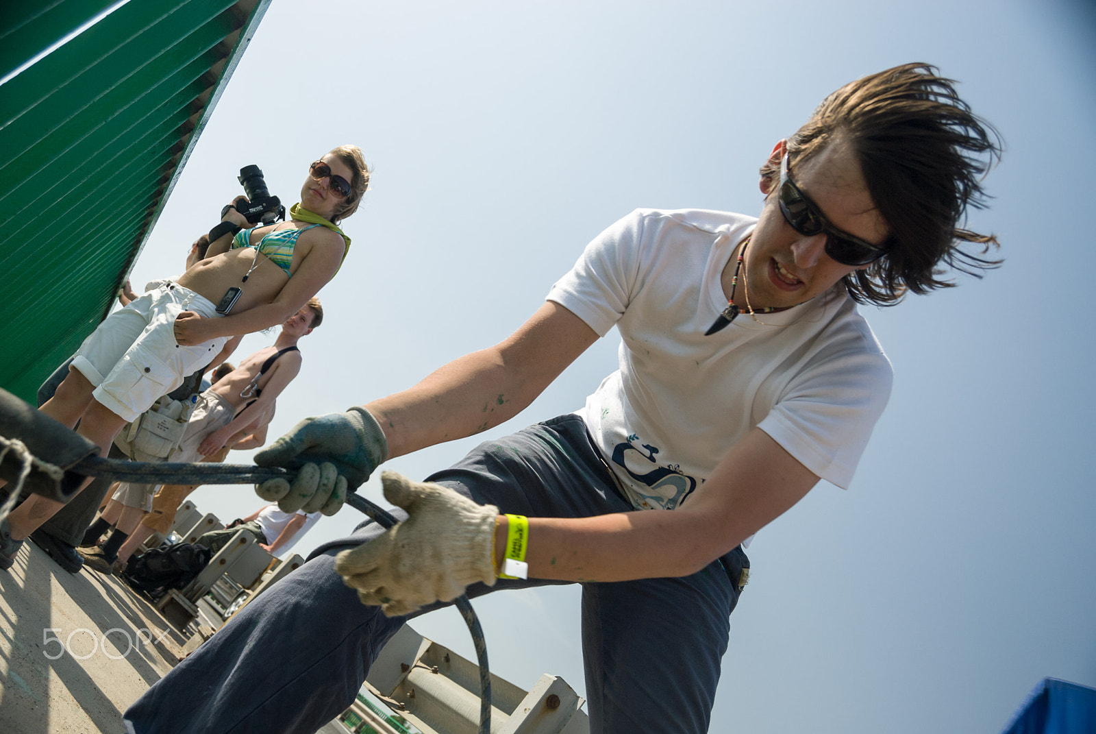 Nikon D200 sample photo. Extreme ropejumping event photography