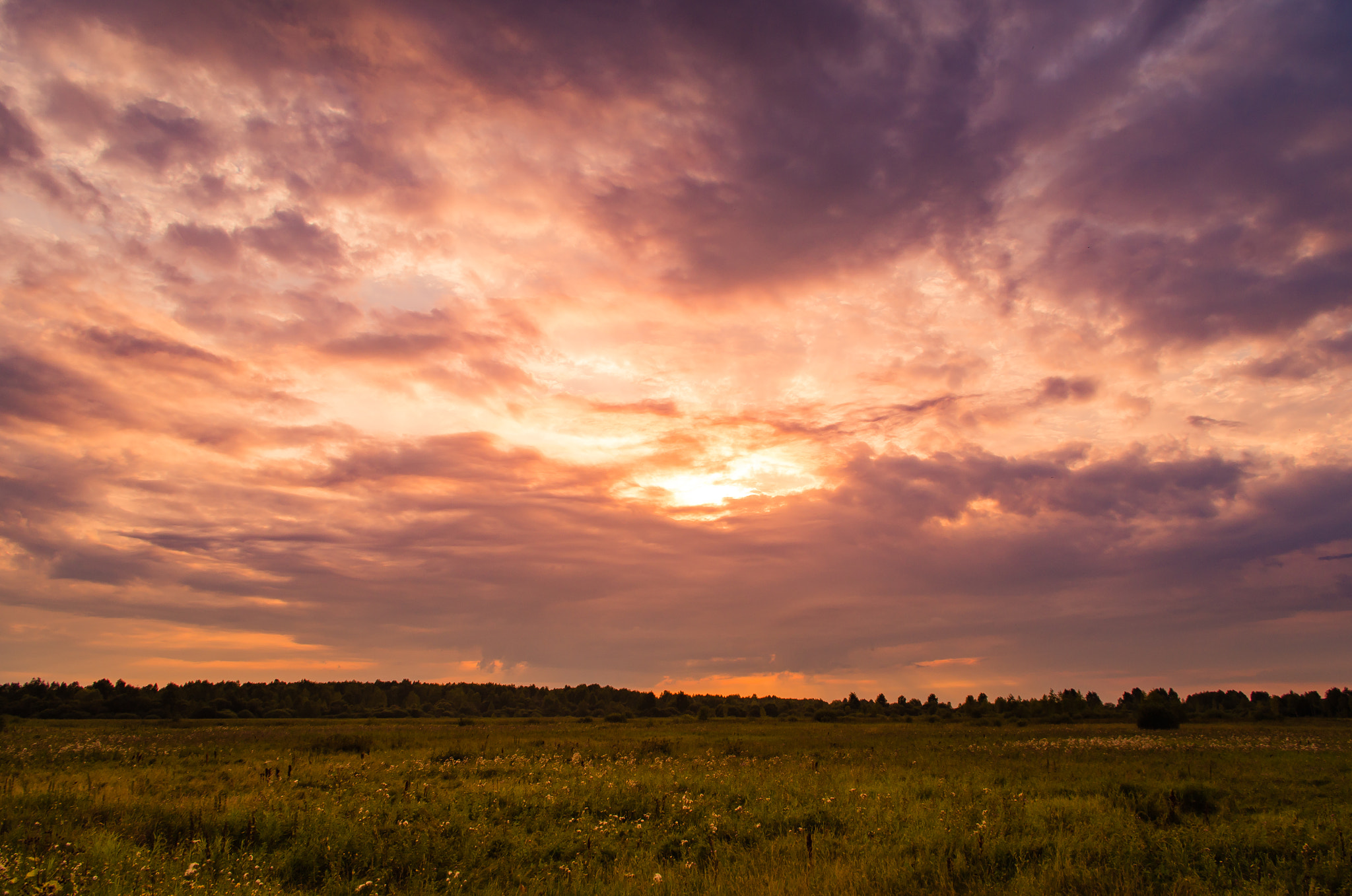 Pentax K-01 sample photo. Sunset with clouds photography