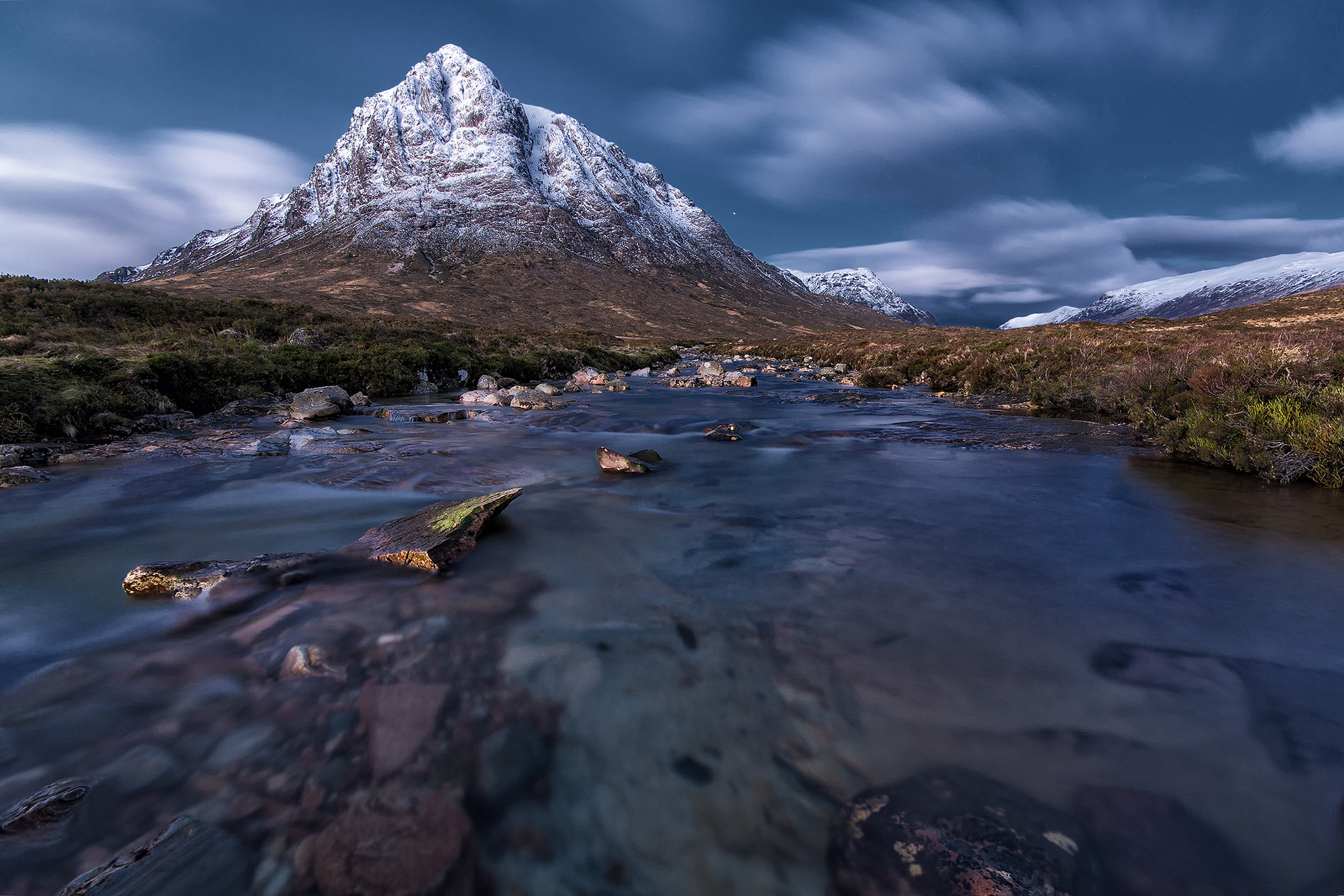 Sigma 10-20mm F4-5.6 EX DC HSM sample photo. Blue hour at buachaillie etive mor photography