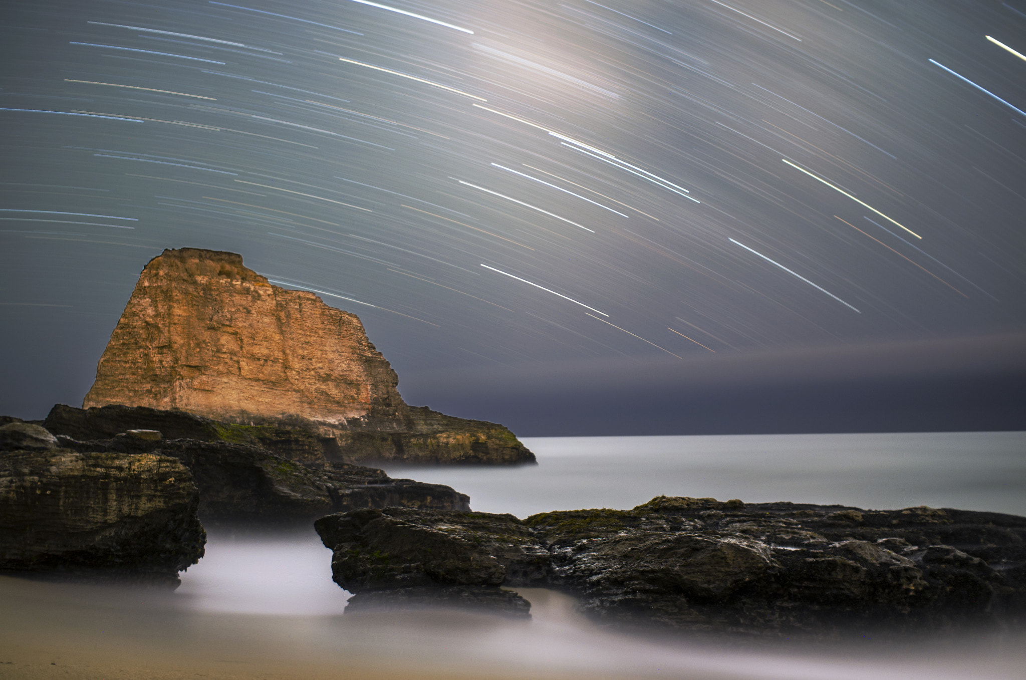Nikon D5100 + Sigma 30mm F1.4 EX DC HSM sample photo. Panther beach star trails photography