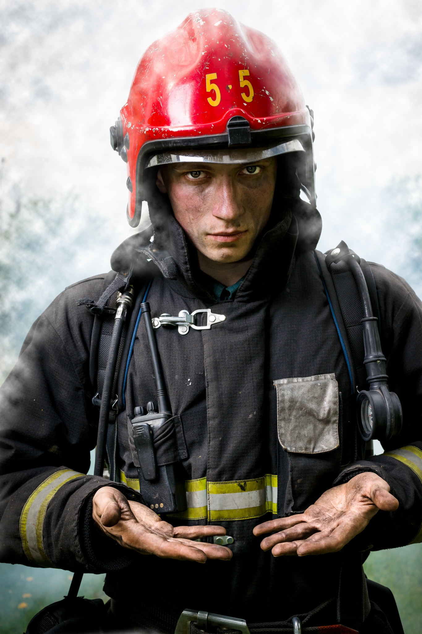 Sony Alpha DSLR-A900 + Sony 50mm F1.4 sample photo. Firefighter photography