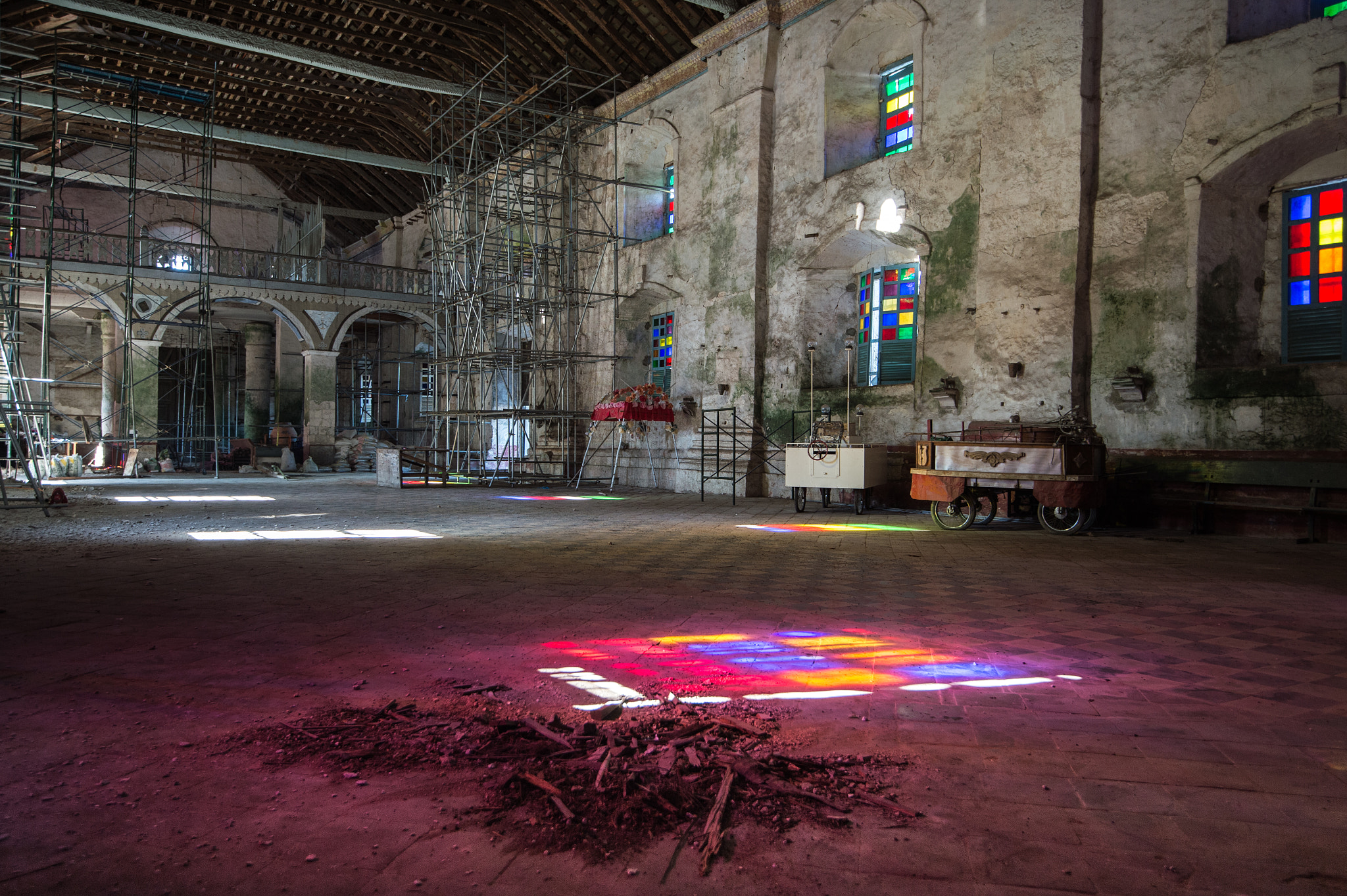 Nikon Df sample photo. Baclayon church in repair photography