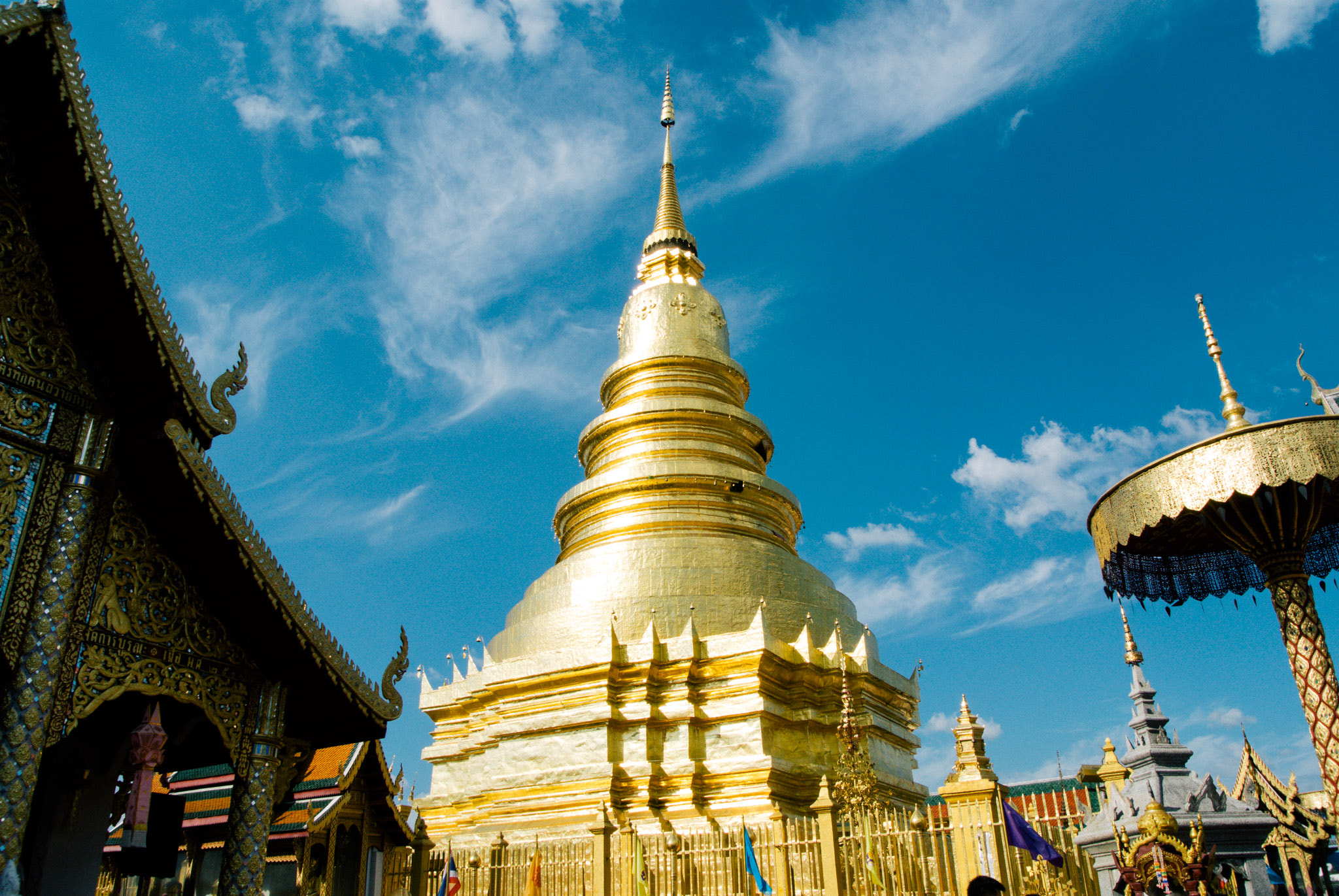 Nikon 1 J2 sample photo. Hariphunchai golden pagoda photography