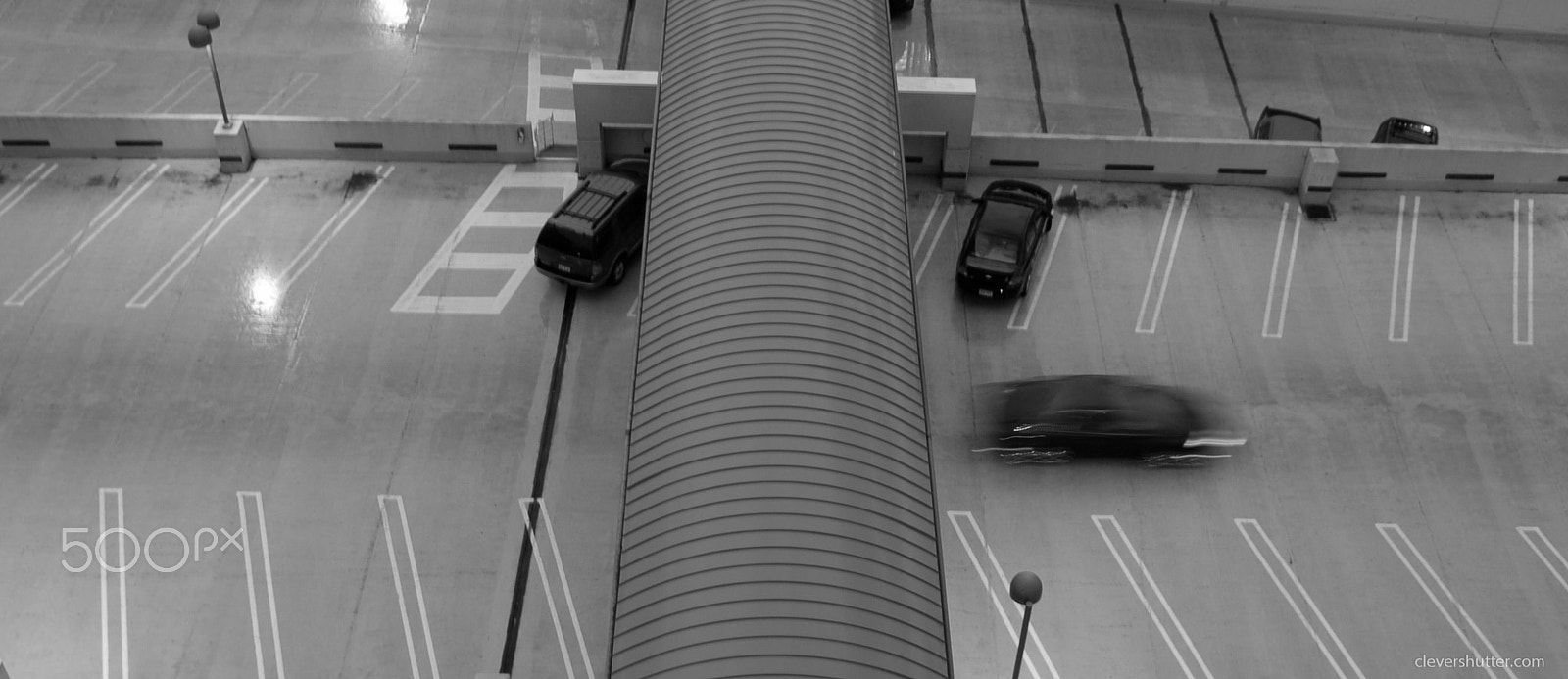 Nikon D200 sample photo. Bw parking lot photography